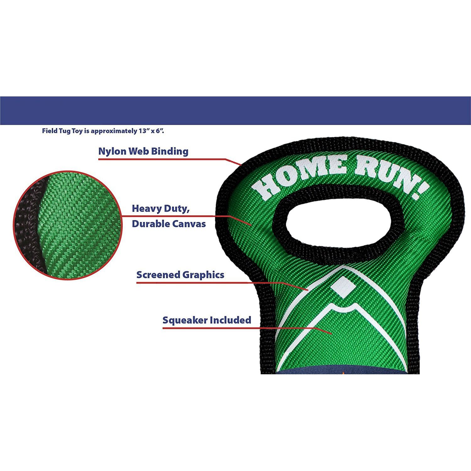 MLB NEW YORK YANKEES Baseball Field Dog Toy with Double rim Stitching & Inner SQUEAKER