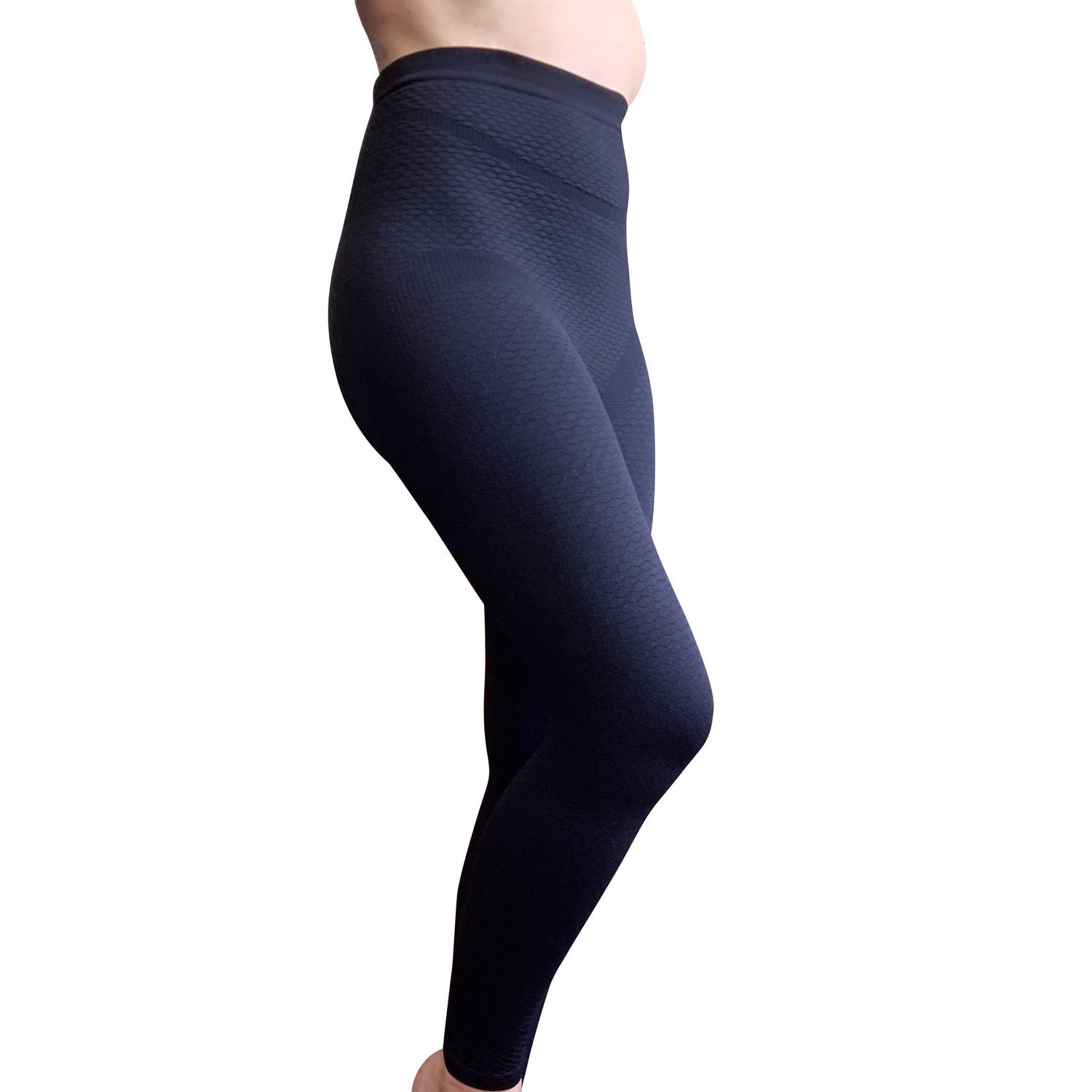 Bioflect® Compression Leggings with Bioactive Raised Massaging Knit - for Support and Comfort - Black XL