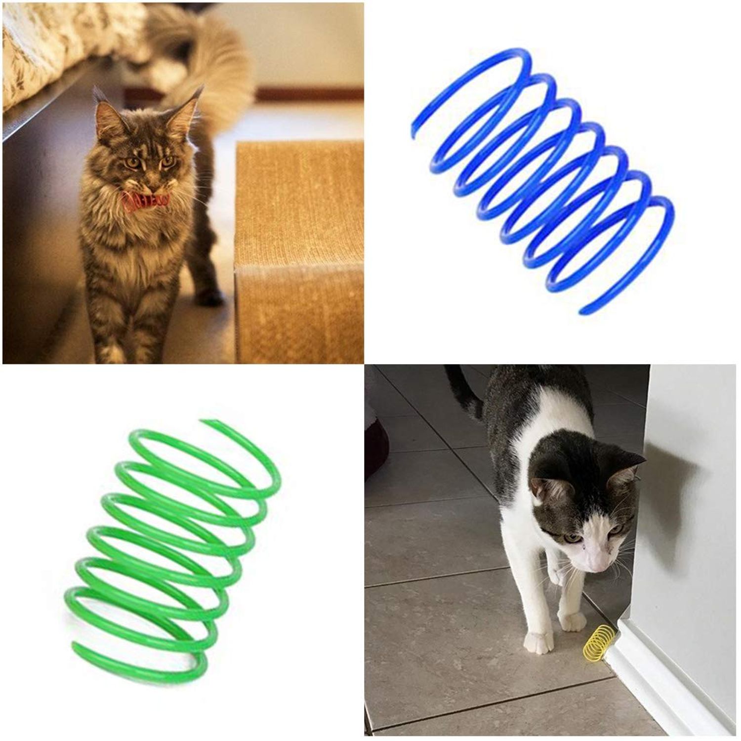 Andiker 60pcs Colorful Spiral Springs Creative and Interactive Cat Toys for Indoor Cats