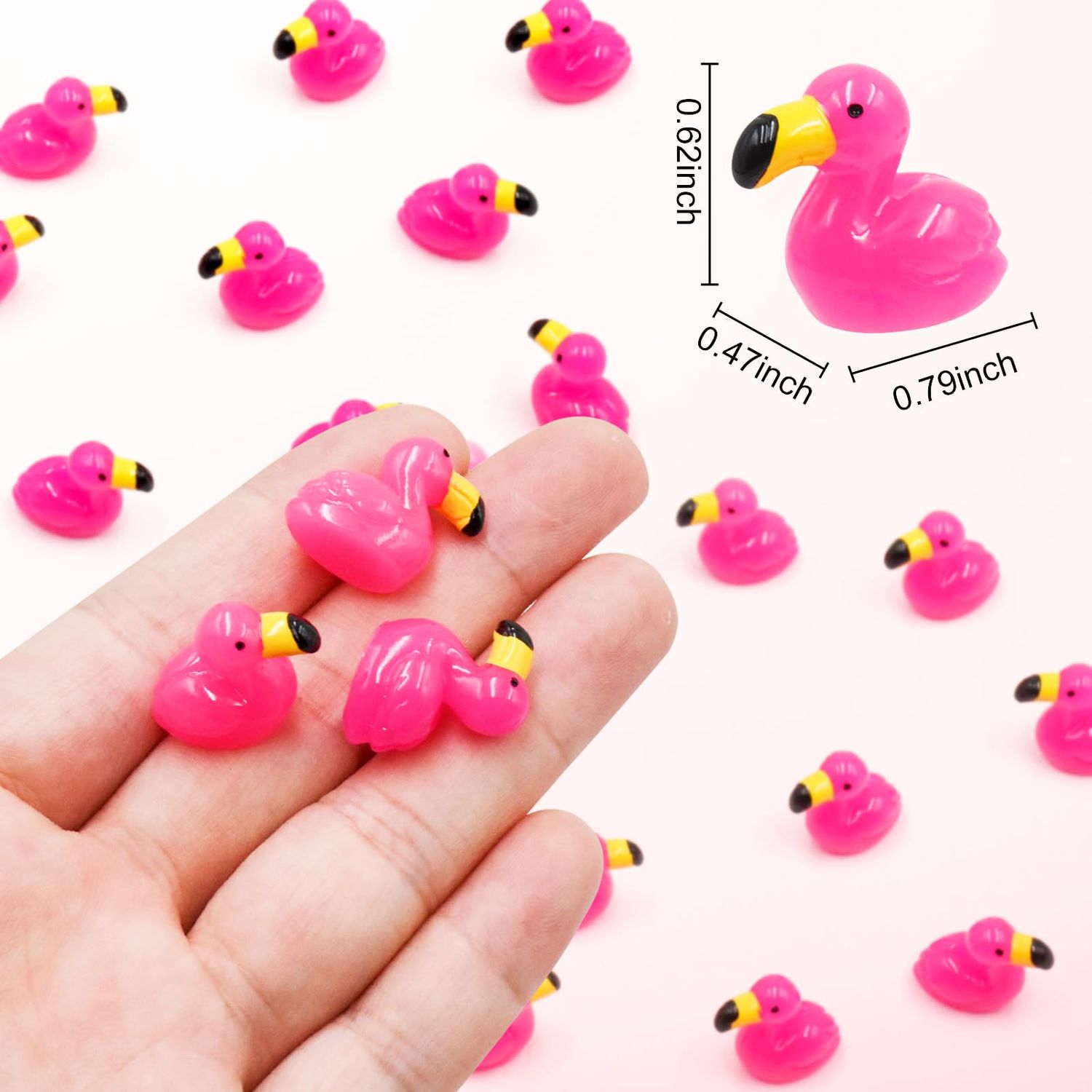 HOMICO 50PCS Mini Flamingos Ducks Mini Resin Animals Flamingo Decor Tiny Ducks for Crafts Dollhouse Fairy Garden Landscape Aquarium