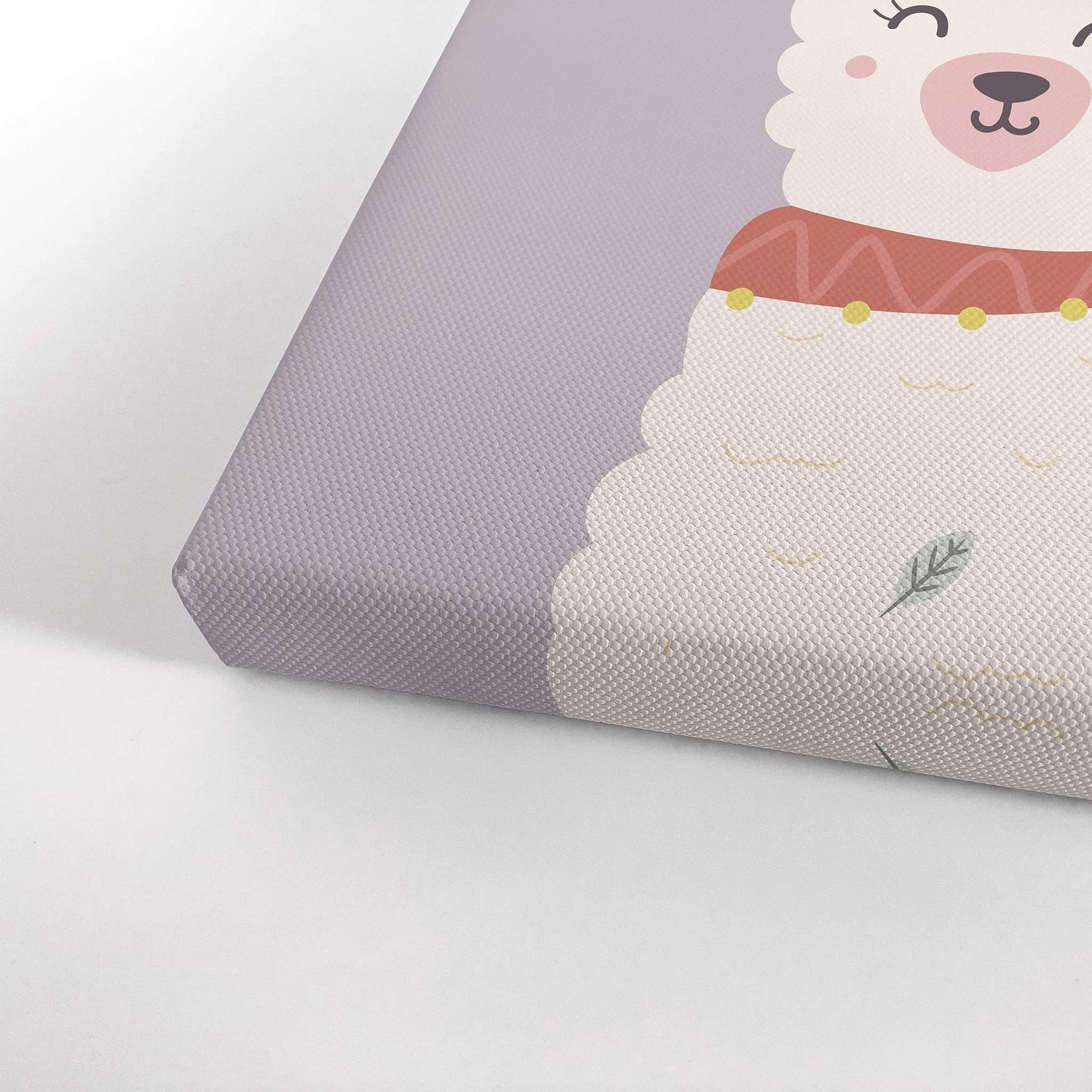 Smile Art Design Smile More Worry Less Cute Alpaca Purple Background Canvas Print Kids Room Decor Wall Art Baby Room Decor Kids Room Decor Nursery Decor Ready to Hang Made in The USA 36x24