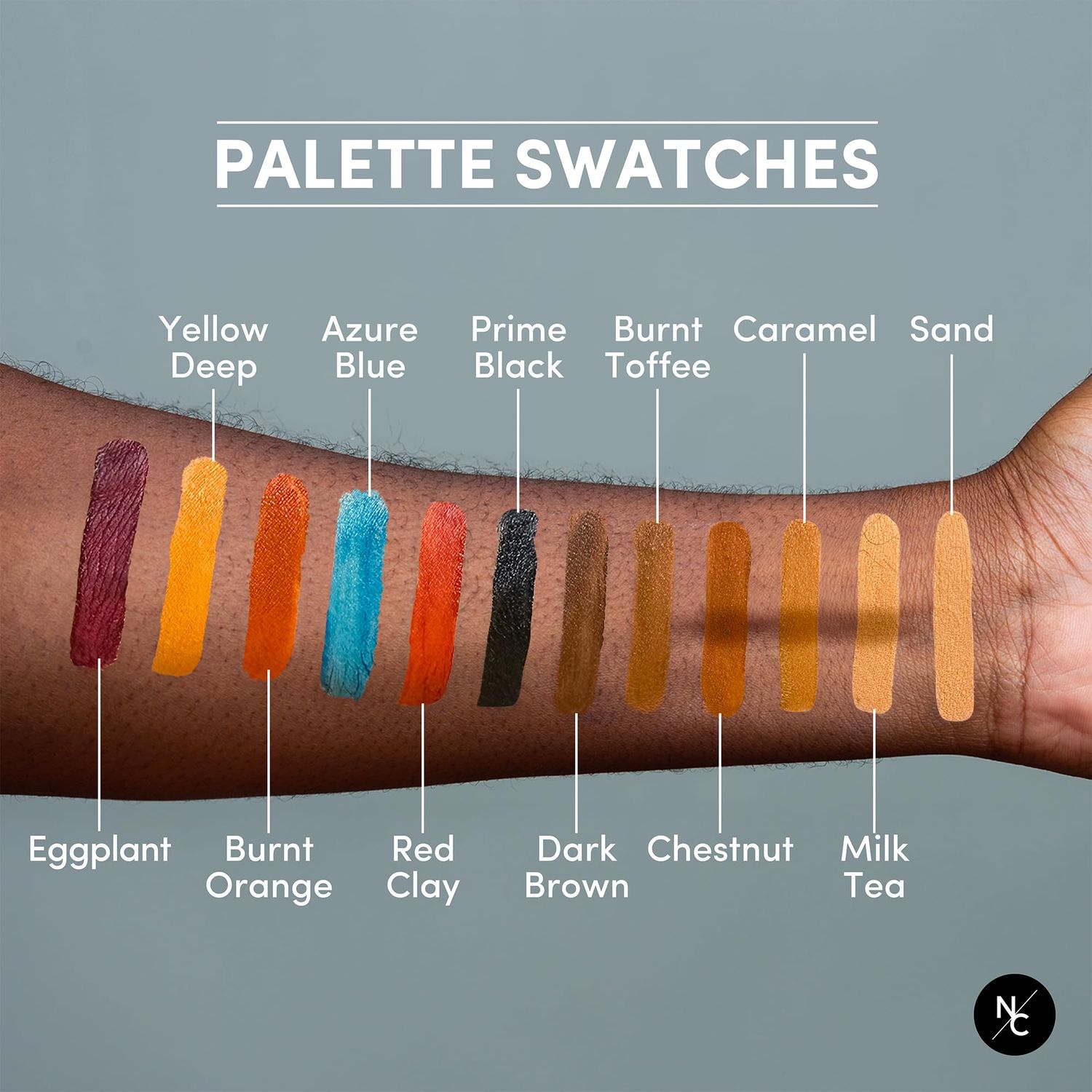 Narrative Cosmetics 12 Color Dark Flesh Tone Alcohol Activated Makeup Palette Kit - Includes Alcohol Activator and Moisturizing Remover - Waterproof Makeup for Professional Makeup Artists