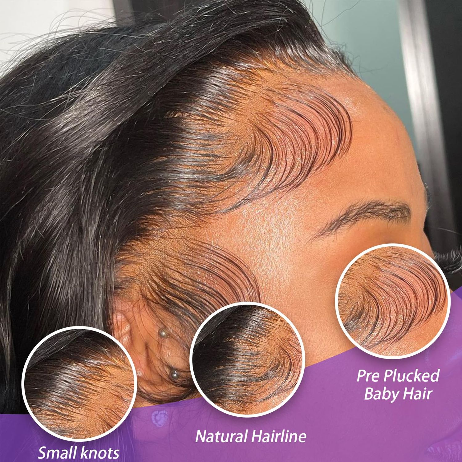 Starmo Body Wave Lace Front Wigs Human Hair Pre Plucked 13x4 HD Lace Frontal Wigs Human Hair 150% Density Glueless Lace Front Wig with Baby Hair Natural Black 22inch