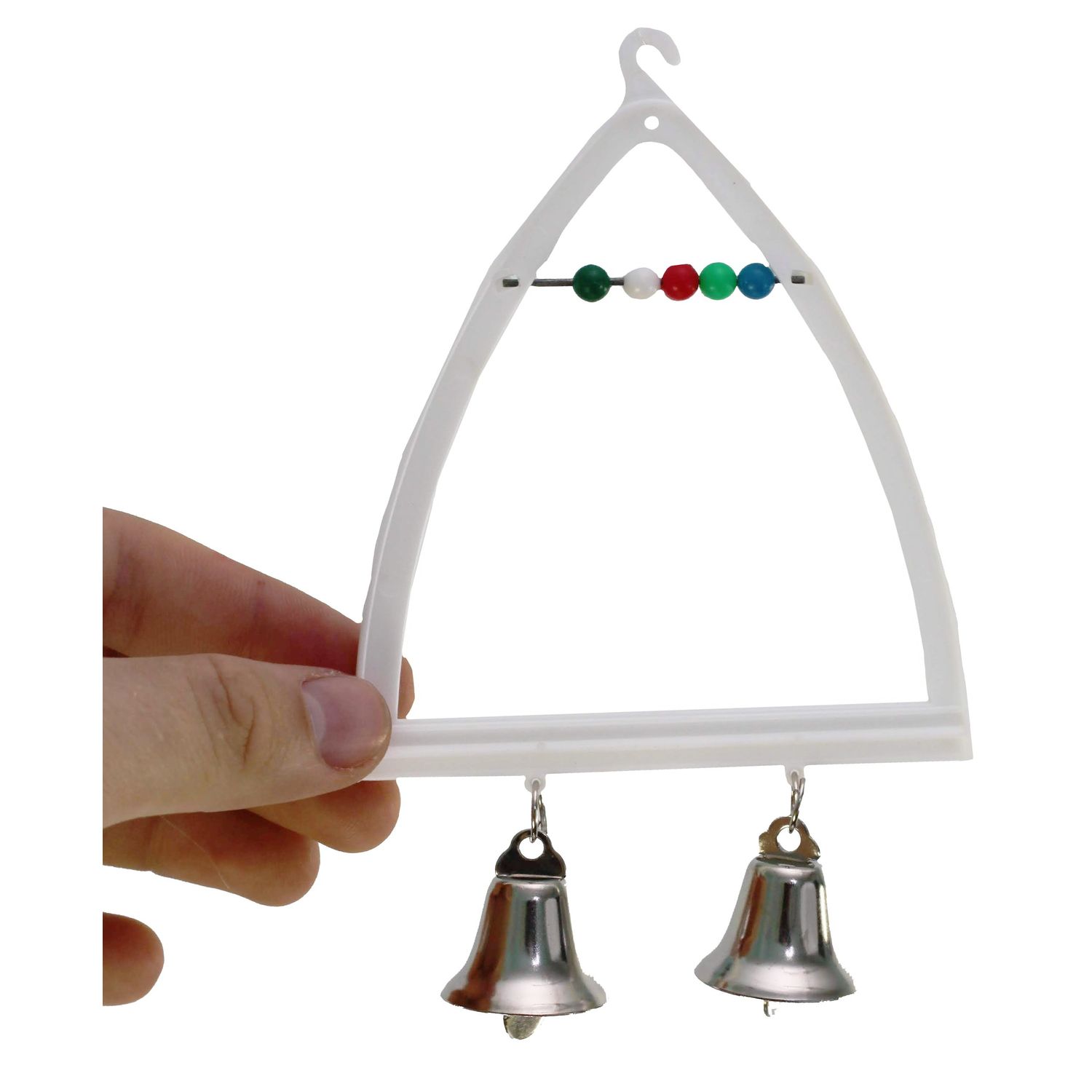 Bonka Bird Toys 36505 Count Swing Durable Bell Abacus Small Parrot Cage Toy Pet (White)