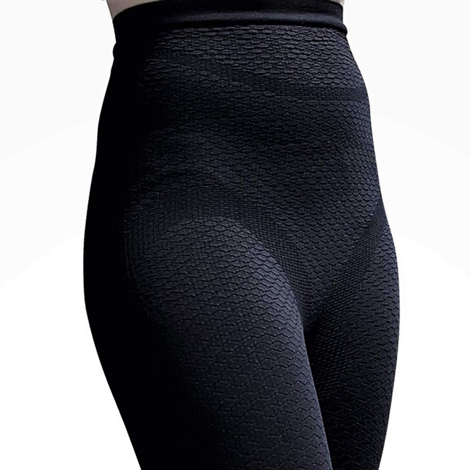 Bioflect® Capri Compression Leggings with Bioceramic Fibers and Micro-Massage Knit- for Support and Comfort - Black S/M