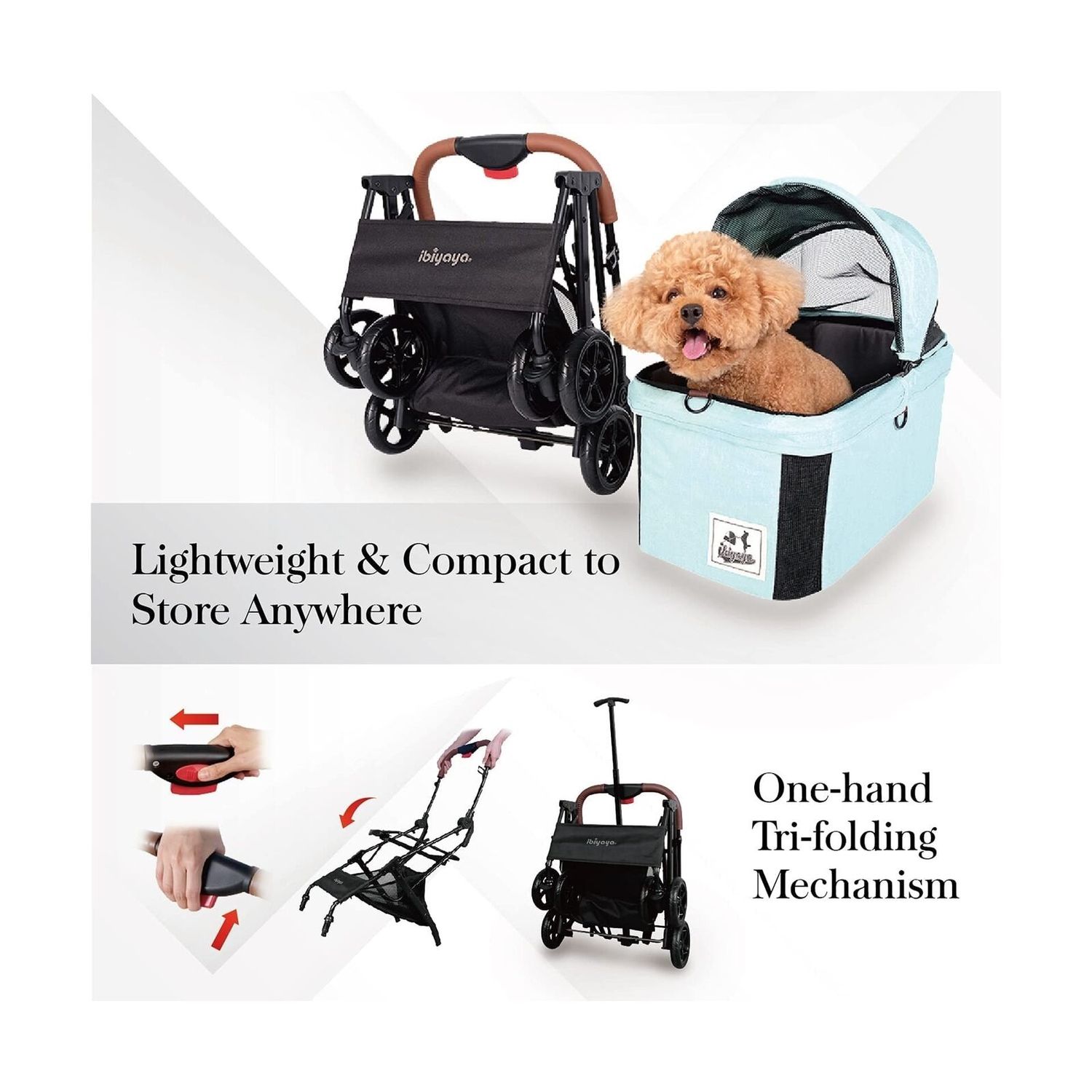 ibiyaya - Travois Dog Stroller for Small Dogs and Cats - 3-in-1 Pet Stroller,...