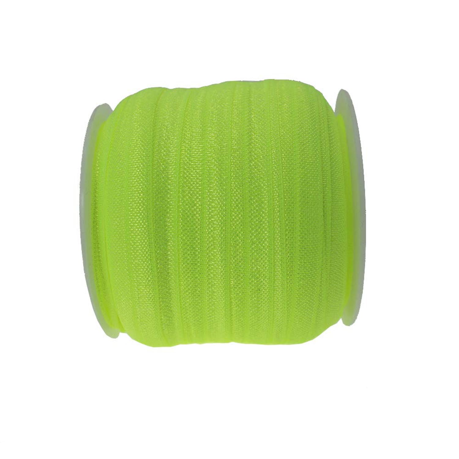 PAMIR TONG 25 Yards Colorful 5/8'' Fold Over Elastic FOE Headband Baby Hairbow Soft Foldover Elastic Binding Webbing Tape Craft Sewing (Neon Yellow)