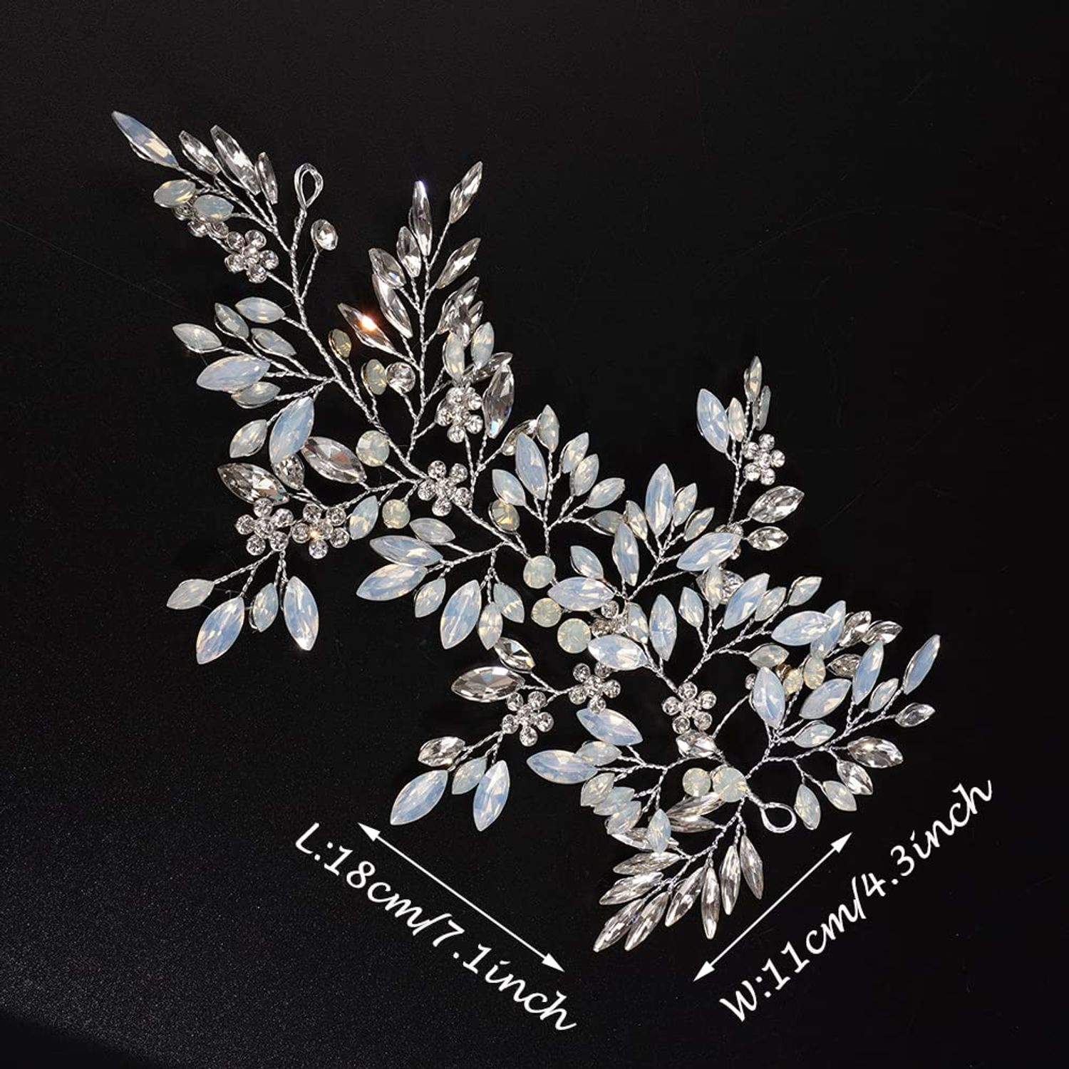 JWICOS Crystal Bridal Headpiece Wedding Headband for Brides Flower Bride Hair Vine Wedding Hair Accessories for Women and Girls