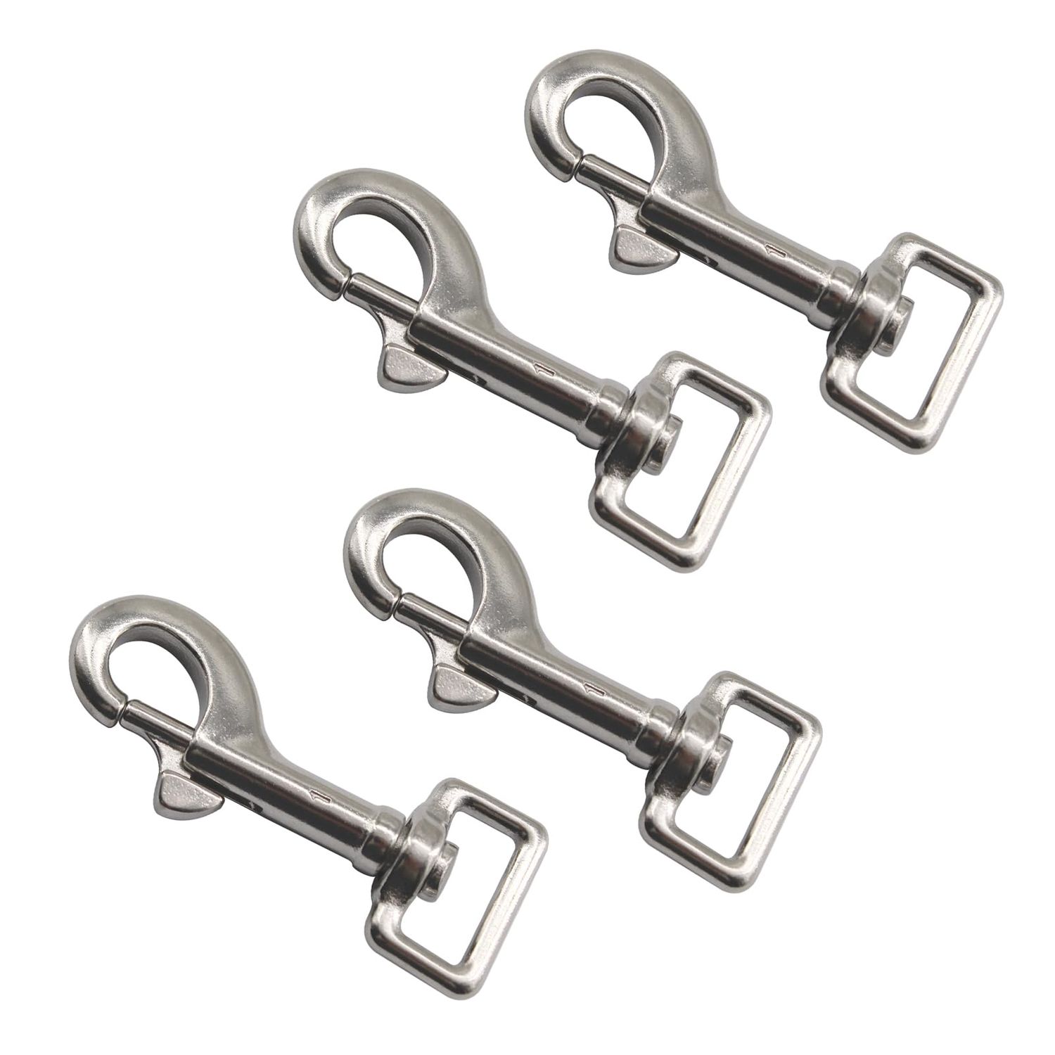 （4 Pieces) 67mm Swivel Eye Snap Hooks 316 Stainless Steel Marine Grade Single Ended Trigger Chain Clip for Dog Leash,Key Chain,Boat Ropes and Cages