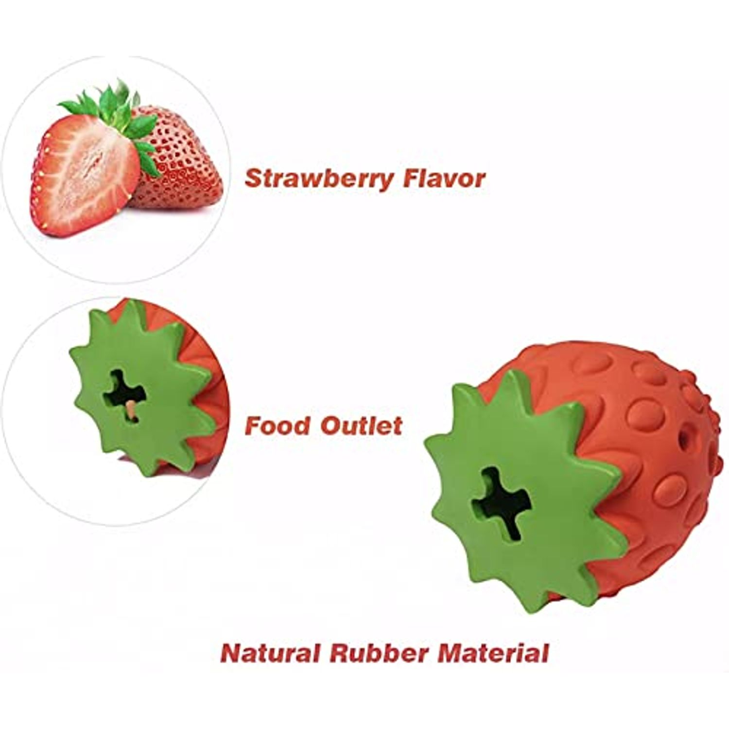 Strawberry-Shaped Dog Treat Dispensing Toy – Scented and Interactive Chew Toy for Dogs, Pigs, and Other Pets