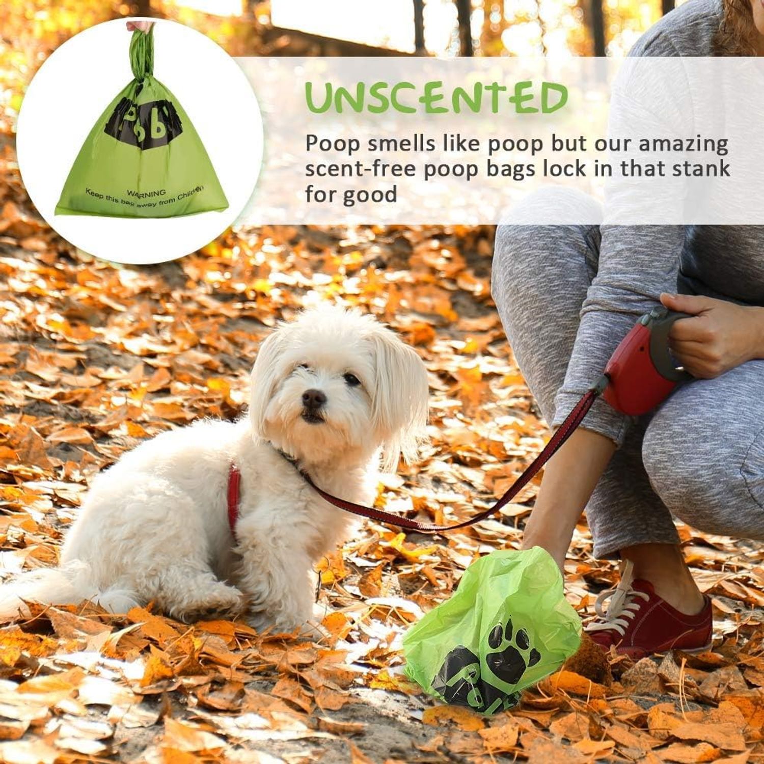 Dog Poop Bag Holder for Leash, 2 Pack Dog Poop Bag Dispenser, Durable and Guaranteed Leakproof Poop Bag Holders for Leashes, Dog Waste Bag Holder, Unscented, 2 Dispenser and 30 Bags By PobbY