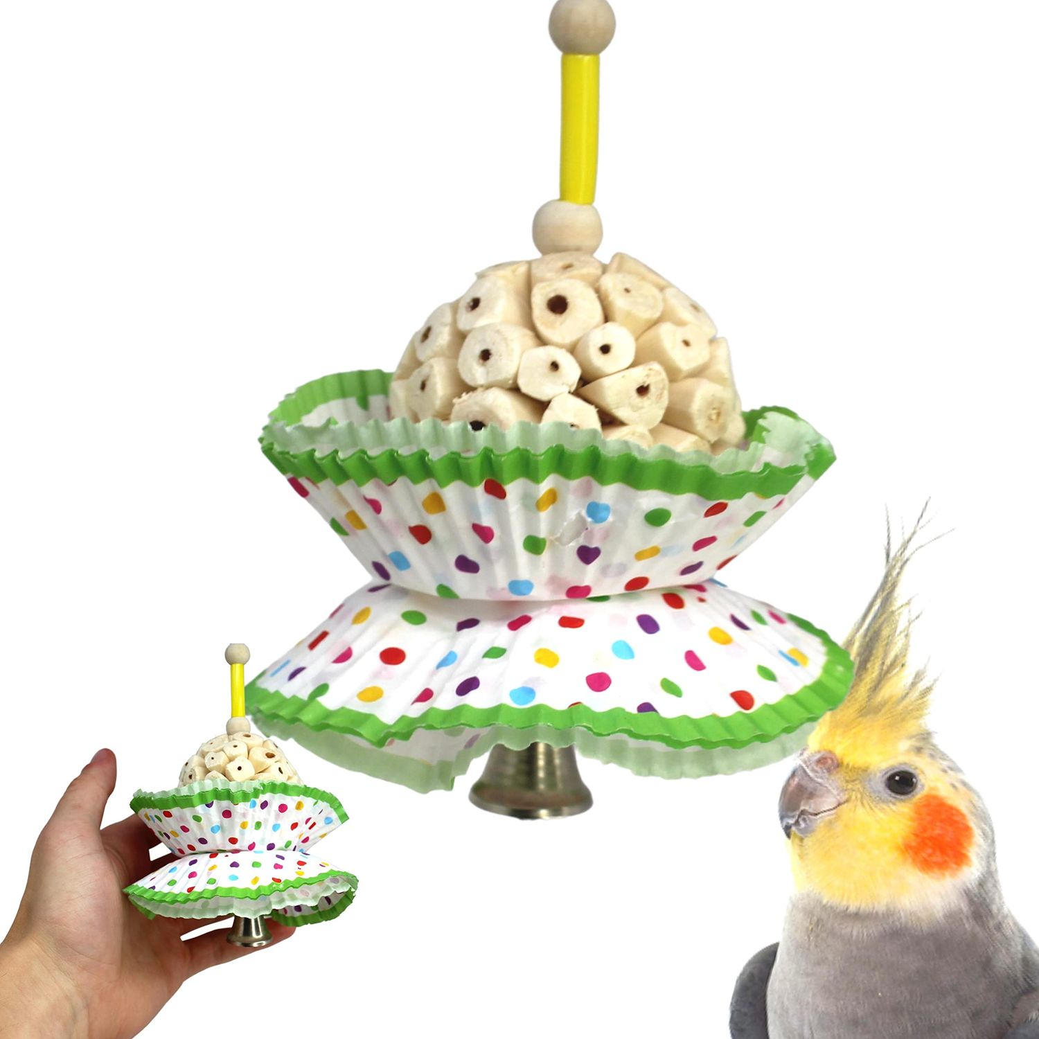 Bonka Bird Toys 1925 Cake Natural Sola Shred Forage Chew Treat Parrot Parrotlet Budgie Cockatiel Parakeets and Other Similar Birds