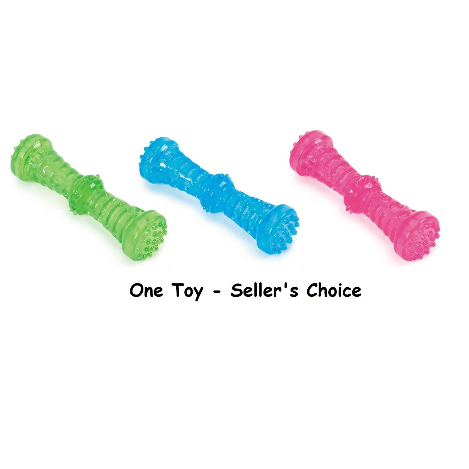 MPP Durable Dog Toys Toss Fetch Stick Chew Squeaker 7 Inch Dental Health Gum Massage (Green)