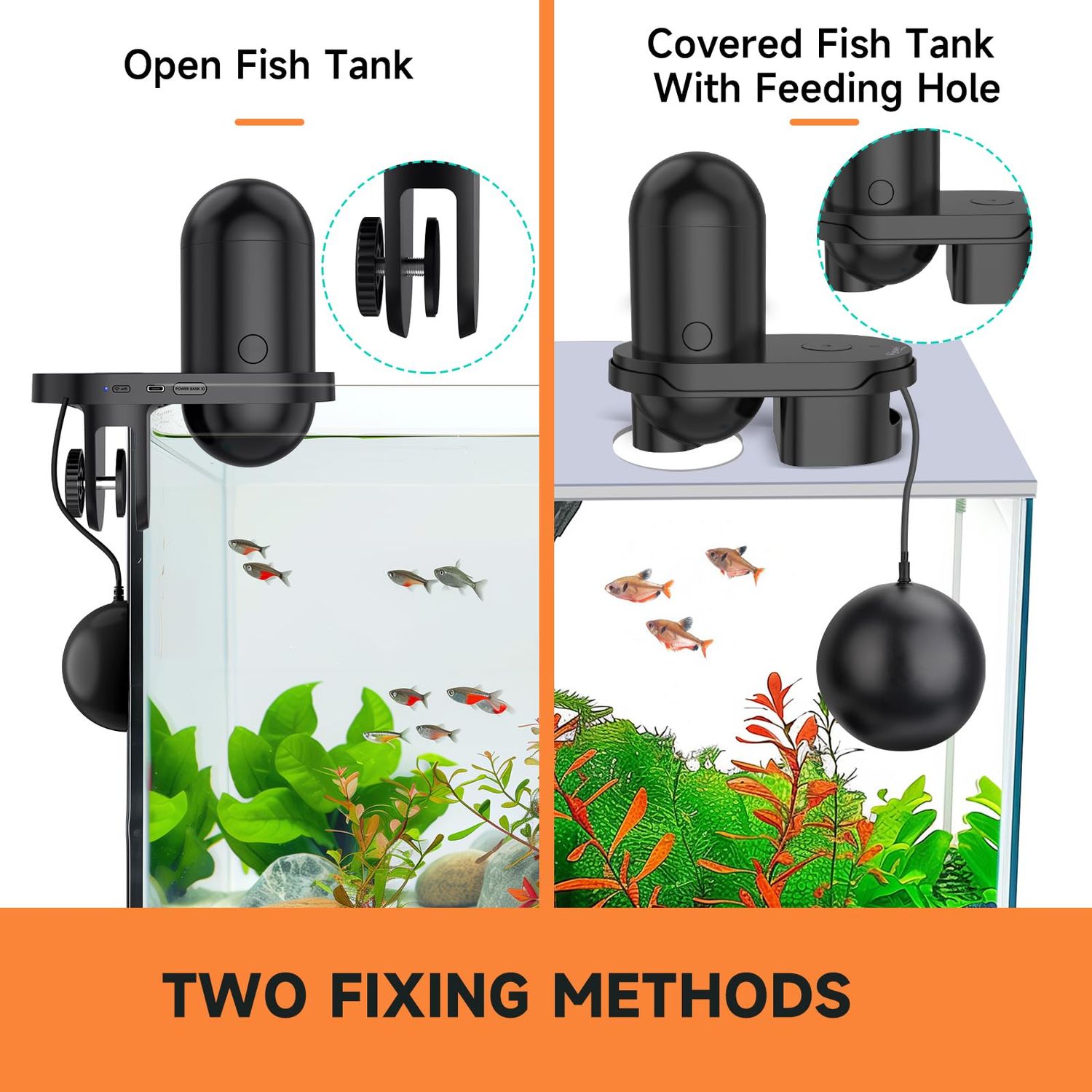 hygger WiFi Automatic Fish Feeder with App, Smart Auto Fish Feeder for Vacation with Timer, Precision Feeding and Moisture-Proof, Fish Feeder Automatic Dispenser with USB Cable for Aquariums Fish Tank