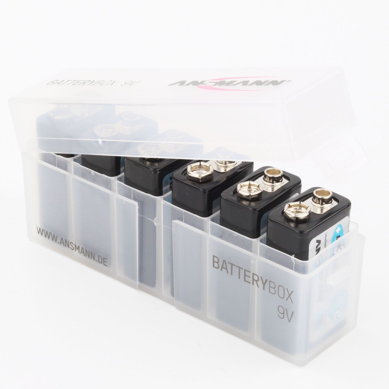 ANSMANN Rechargeable 9V Battery 300mAh pre-Charged Low Self Discharge 9Volt NiMH Rechargeable Battery (12-Pack) + 2X Batterybox for 9V