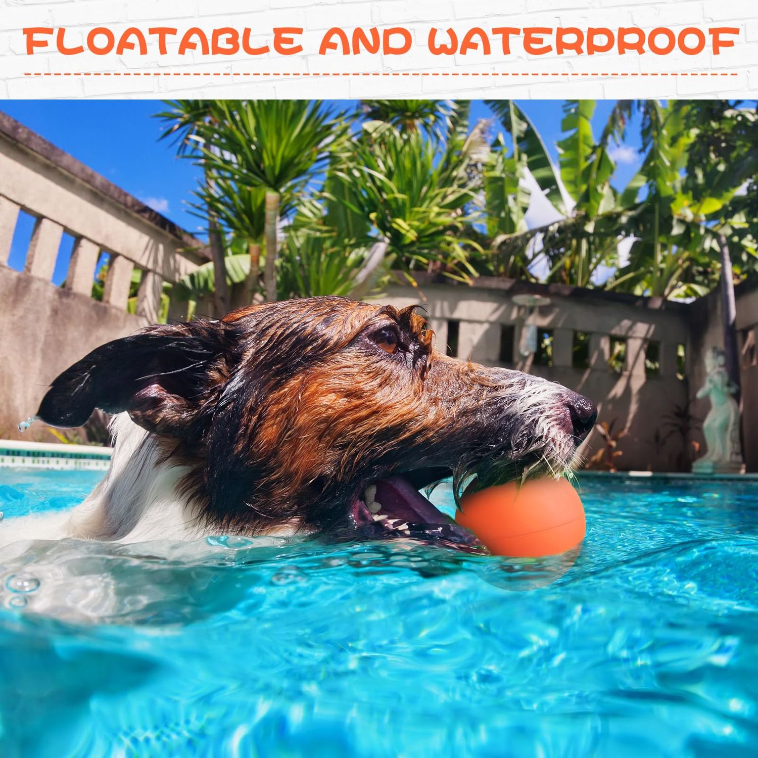 Hiboom 15 Pack Natural Rubber Tennis Balls for Dogs Catching Pet Dog Balls for Fetch Training 2.4 Inch Interactive High Bounce and Floatable Dog Toy Balls for Park Beach Gift(Orange)