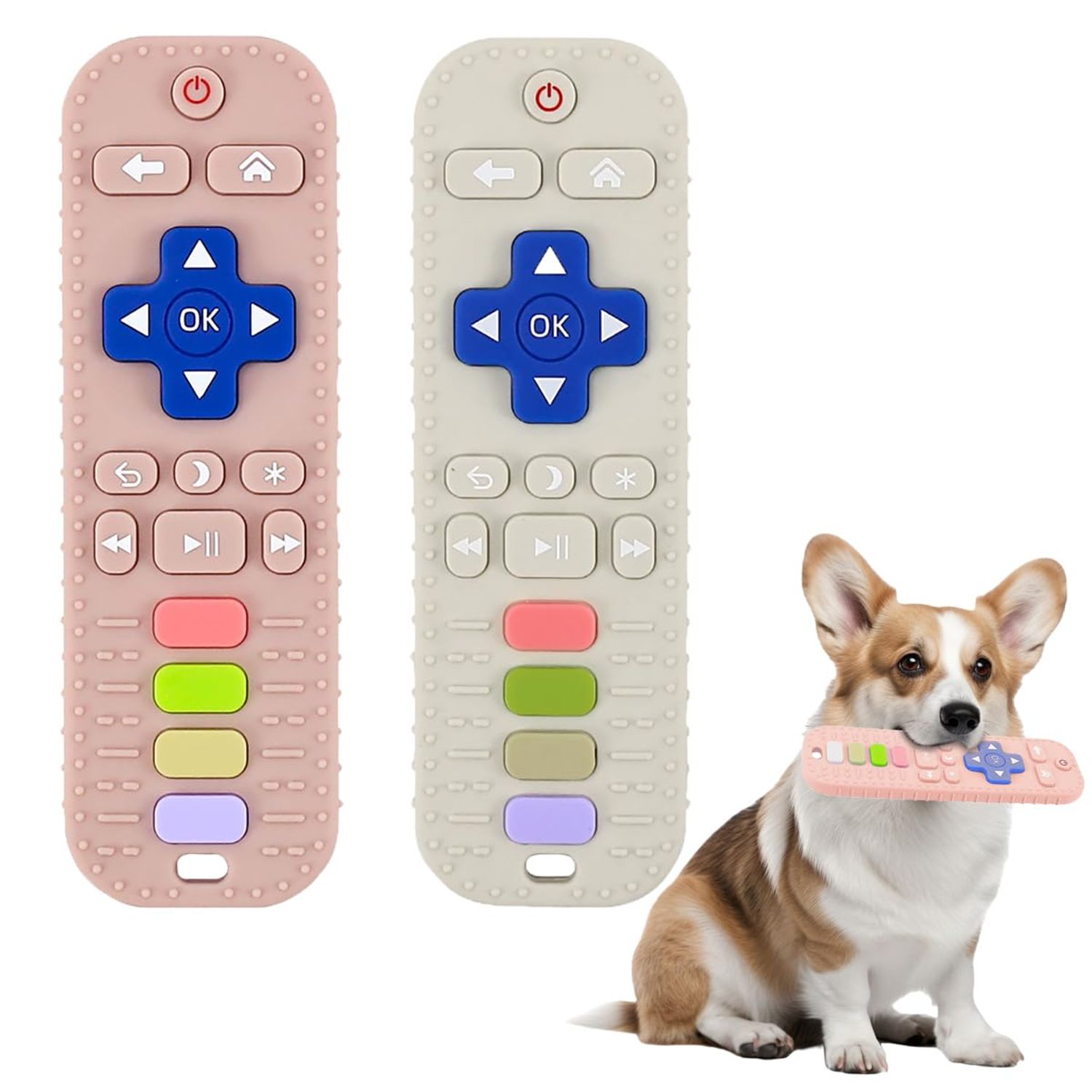 HAISENGO 2 PCS Dog Teething Toys Dog Chew Toys TV Remote Remote Control Shape Teether for Dog Training and Cleaning Teeth Interactive Dog Toys for Small Medium Dogs