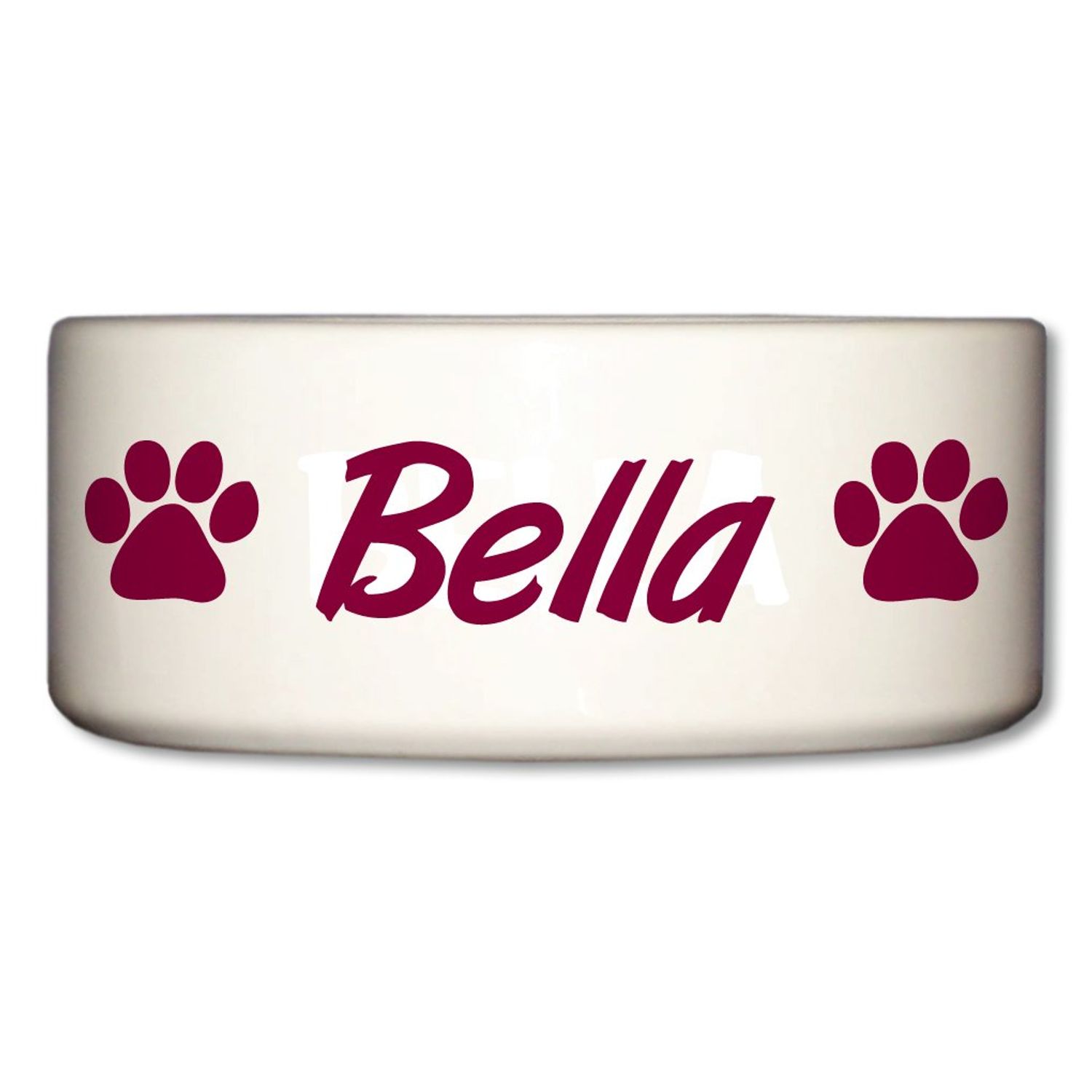 VictoryStore Pet and Dog Food Bowl - Ceramic Dog Bowl - Bella - Paw Prints Design