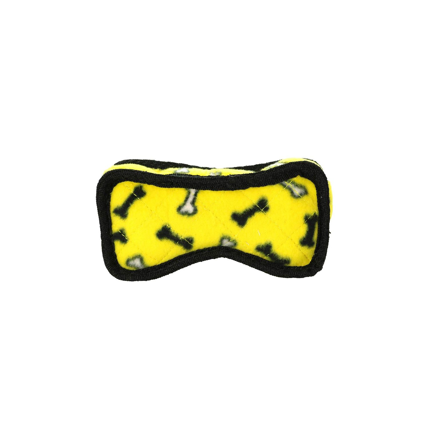 TUFFY - World's Tuffest Soft Dog Toy - Junior Bone 2- Yellow -Squeakers -Multiple Layers. Made Durable, Strong & Tough.Interactive Play(Tug, Toss & Fetch). Machine Washable & Floats