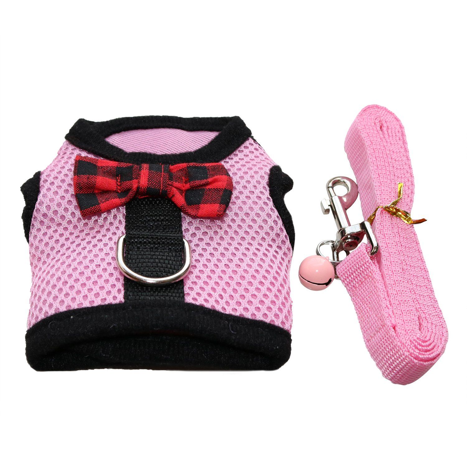 Rypet Guinea Pig Harness and Leash - Soft Mesh Small Animal Harness with Safe Bell, No Pull Comfort Padded Vest for Guinea Pigs, Ferret, Chinchilla and Similar Small Animals