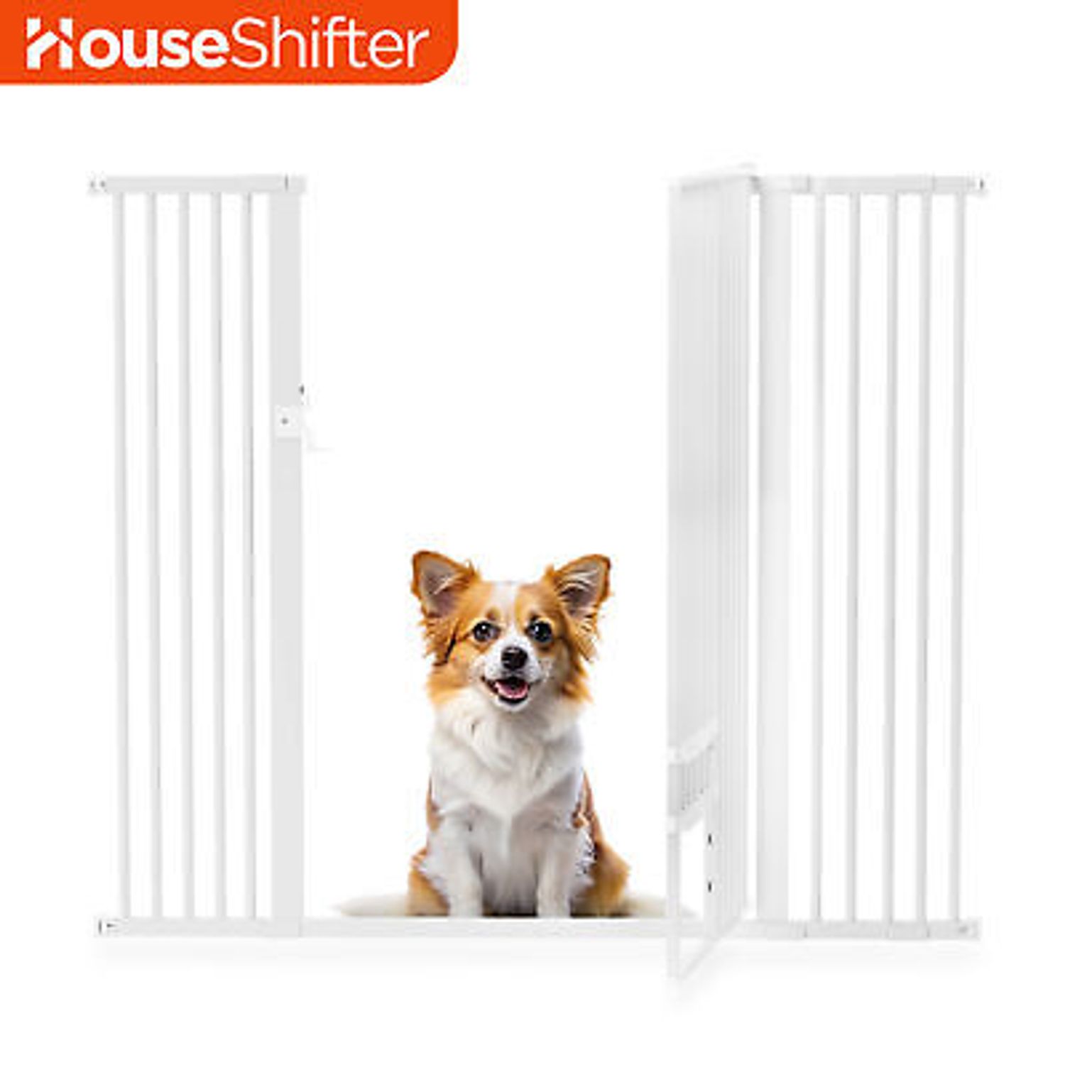 No Tool Assembly Staircase Dog Gate 29,5"-48,5" Hallway Pet Door w/ Smaller Door