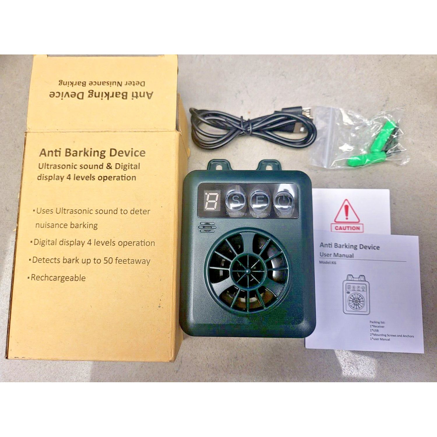 Ultrasonic Dog Anti-Barking Device, Dog Bark Control Training Tool, Silencer