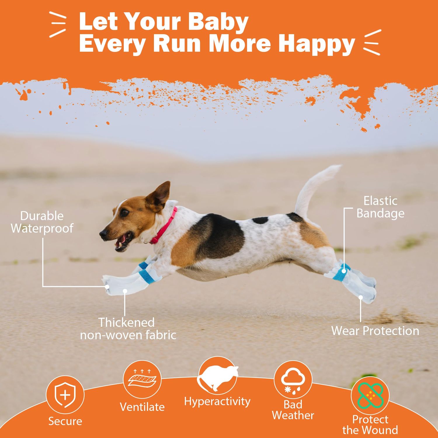 Disposable Dog Booties | Dogs Boots & Paw Protectors | Puppy Socks to Prevent Licking Paws | Waterproof Dog Boots for Small/Medium Breed Dogs | Single Hose Bandages for Pet
