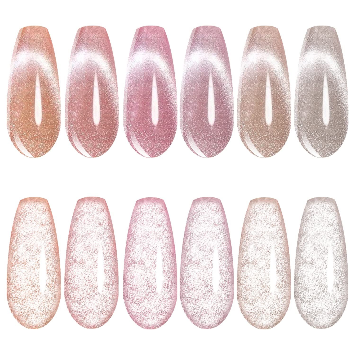 Vishine Glitter Galaxy Cat Eye Gel Nail Polish Set with Magnet for Holographic Cat Eye, Salon Gel Manicure and Nail Art DIY at Home 8ml