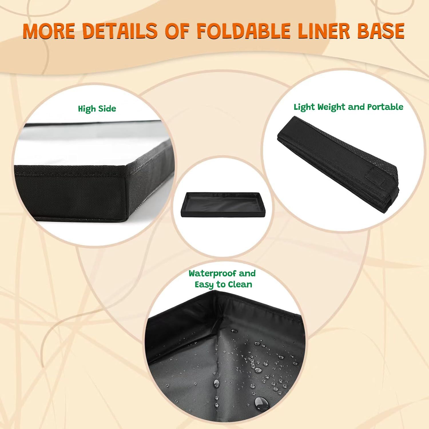 HQ4US 4LEGS Large Portable Dog Pee Pads Holder for Travel, Puppy Pad Holder Foldable Liner Base 33''x23'' Training Pad Holder with Fixing Clips, Dog Litter Box Waterproof, Easy Clean,Indoor Dog Potty