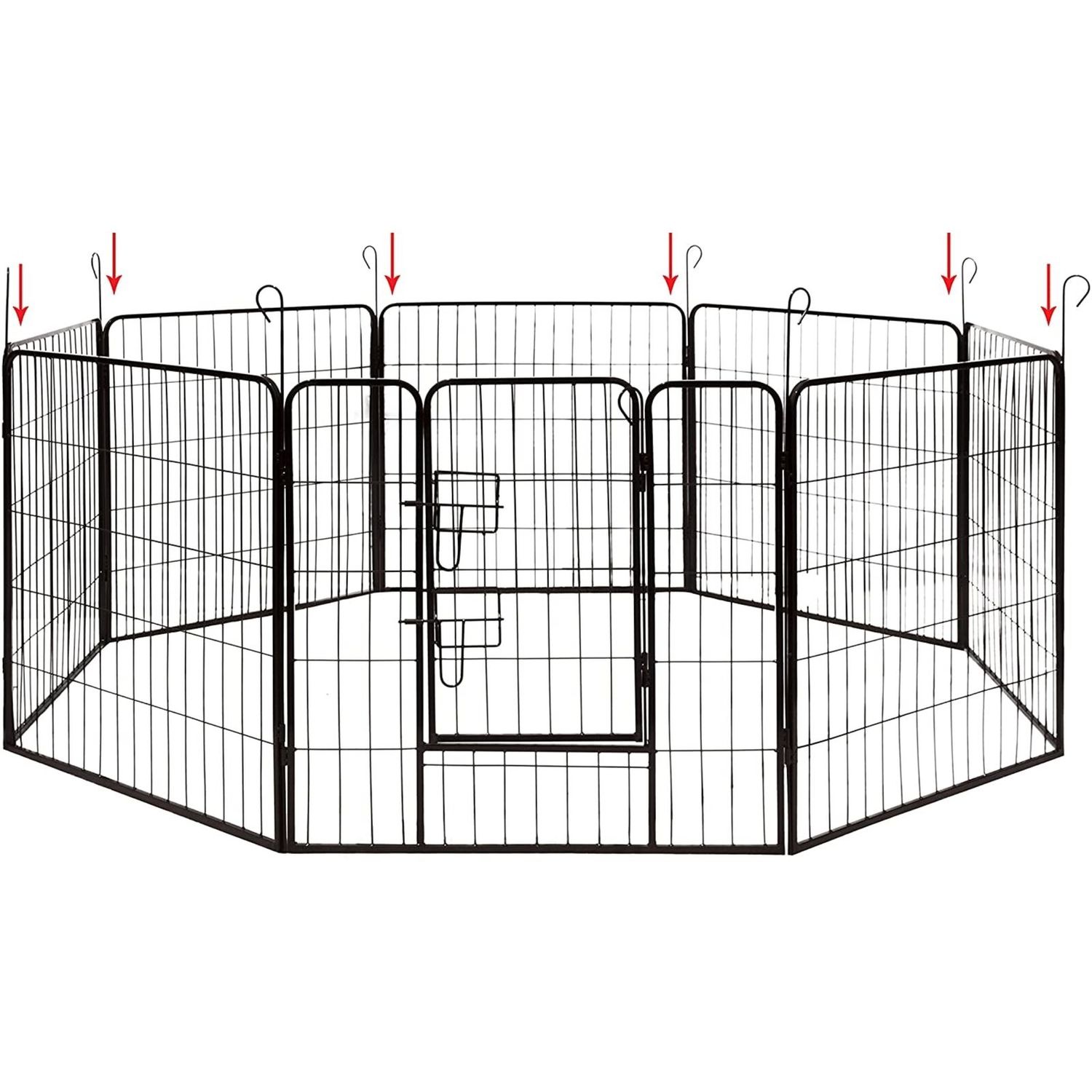 ALEKO Folding Pet Playpen 16 Panel Dog Kennel Exercise Cage Fence 32X32 In