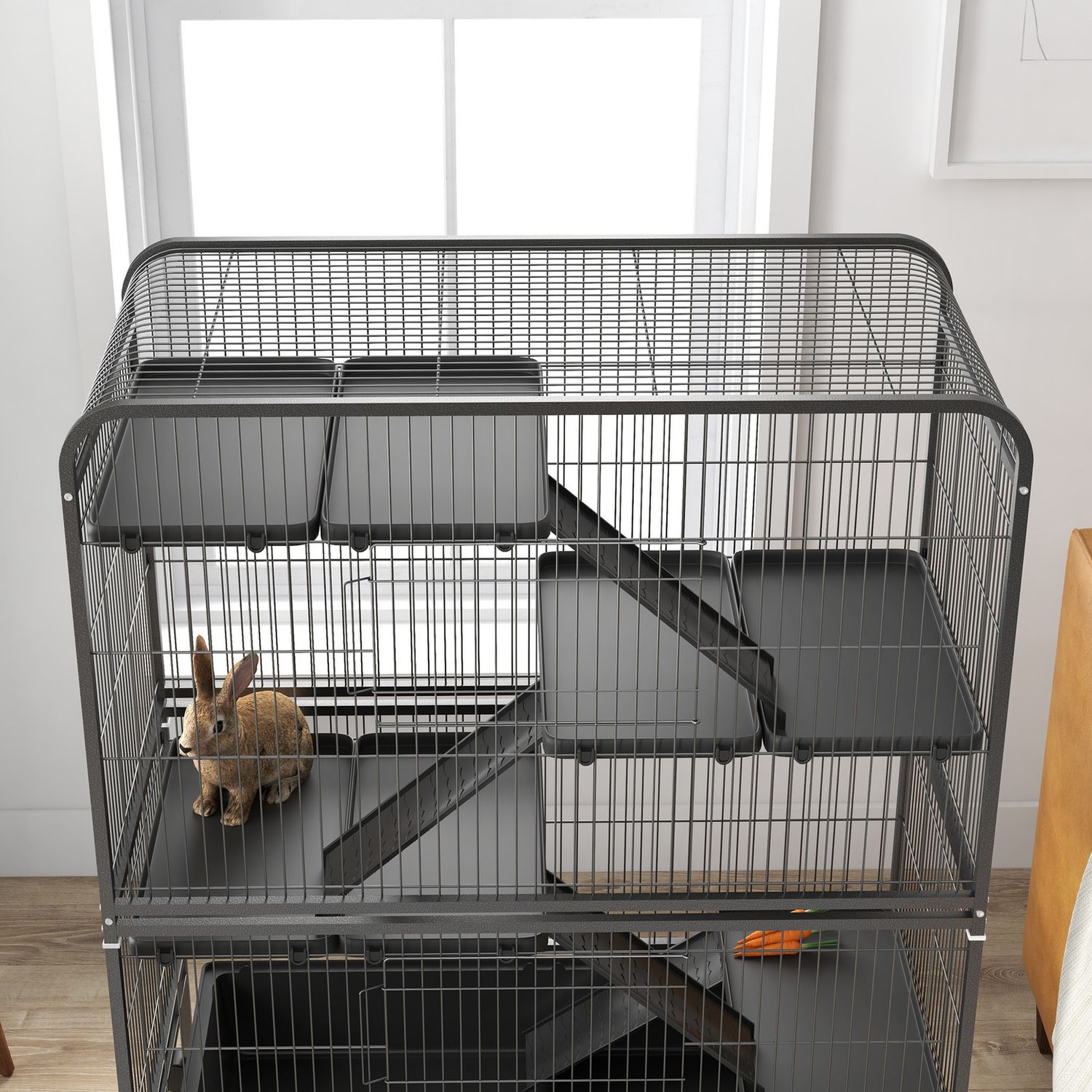 PawHut 53.5"H Small Animal Cage 5-Level Metal Ferret Cage for Bunny