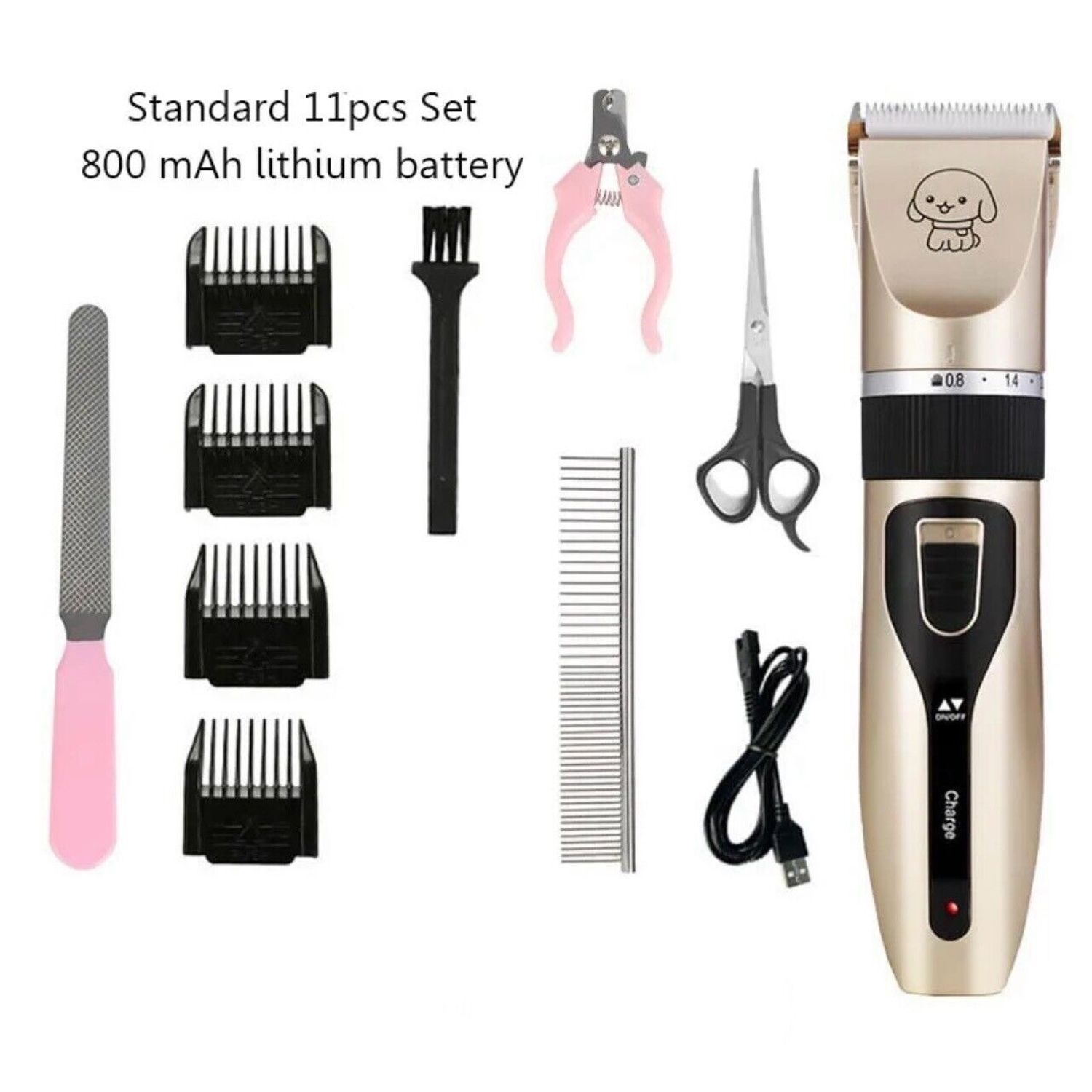 Professional Rechargeable Cordless Pet Grooming Clipper Kit