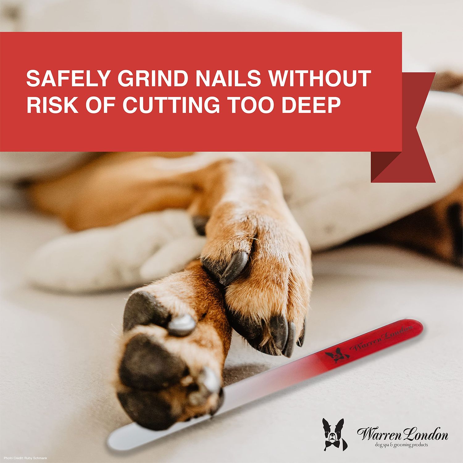 Warren London Glass Dog Nail File for Dogs- Sandblasted Glass Dog Nail Filer for Dogs- Best Dog File for Nails in Dog Claw Care