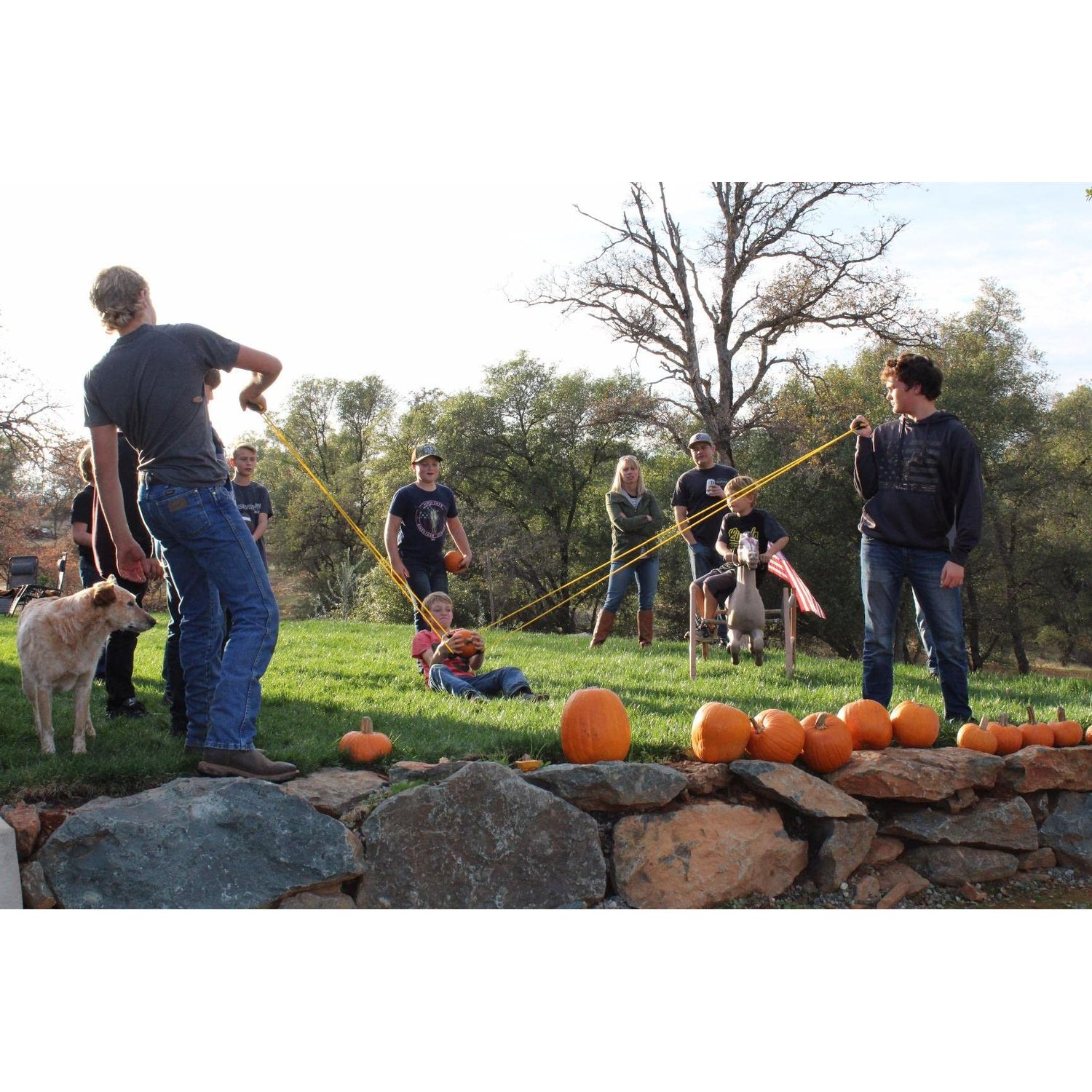 Water Balloon Slingshot Launcher 500 Yard For Adults, 3 Person Giant Backyard Slingshot, Heavey Duty T Shirt Launcher, Big slingshot Catapult Toys