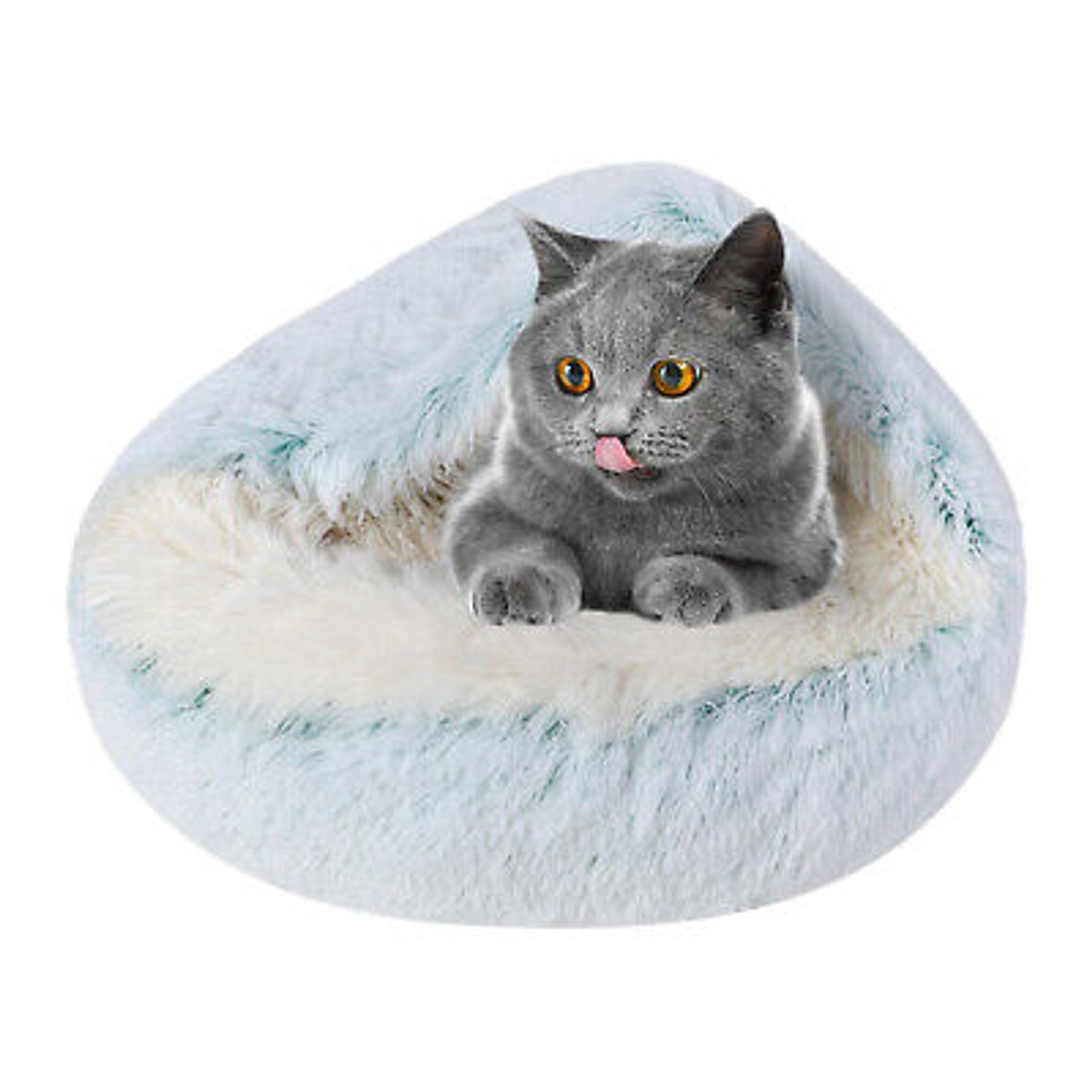 Cat Bed Cave Round Plush Fluffy Pet House Donut Self Warming Pet Dog Bed Kennel