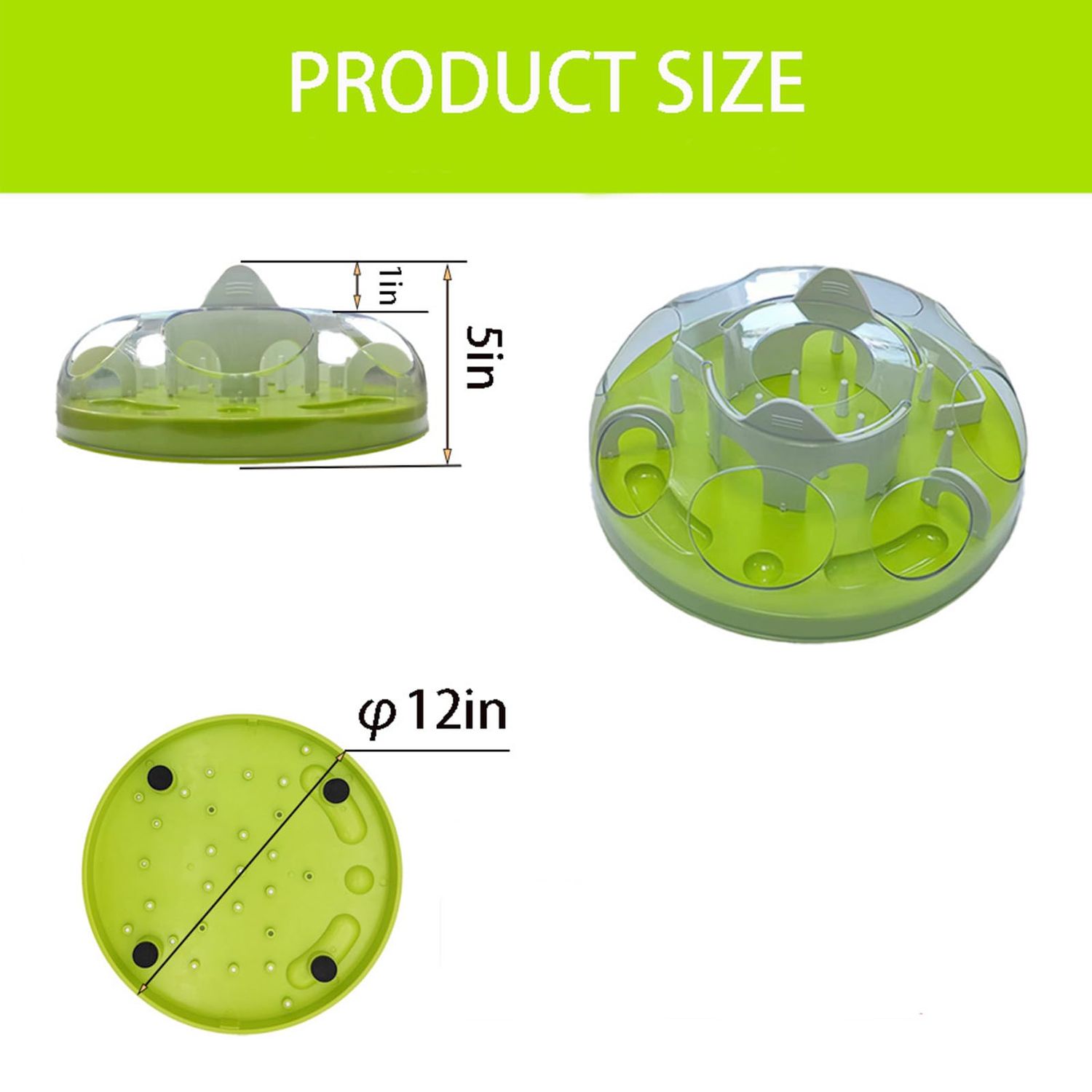 GDSanlian-Interactive Cat Toy Puzzle Box - Cat Puzzle Feeder - Cat Slow Feeding Treatment Dispenser - Cat Puzzle Box - Puzzle Maze Toy - Indoor Rich Cat Toys (Green)