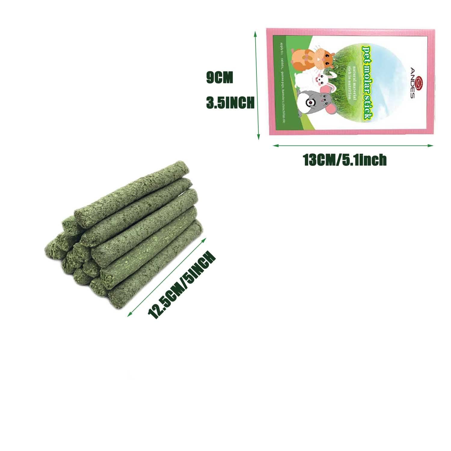 Rabbit Chew Toys 40pcs Timothy Hay Sticks About 14oz/400g Hamster Molar Snacks Handmade are Perfect Food Accessories for Bunny Guinea Pigs Rats Chinchillas Gerbils