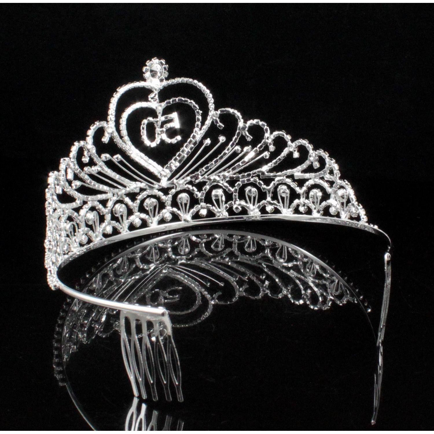 50-Year-Old Fifty Years Old Number 50 Birthday Party Austrian Rhinestone Crystal Tiara Crown With Hair Combs Cake Topper Queen Jewelry T803 Silver