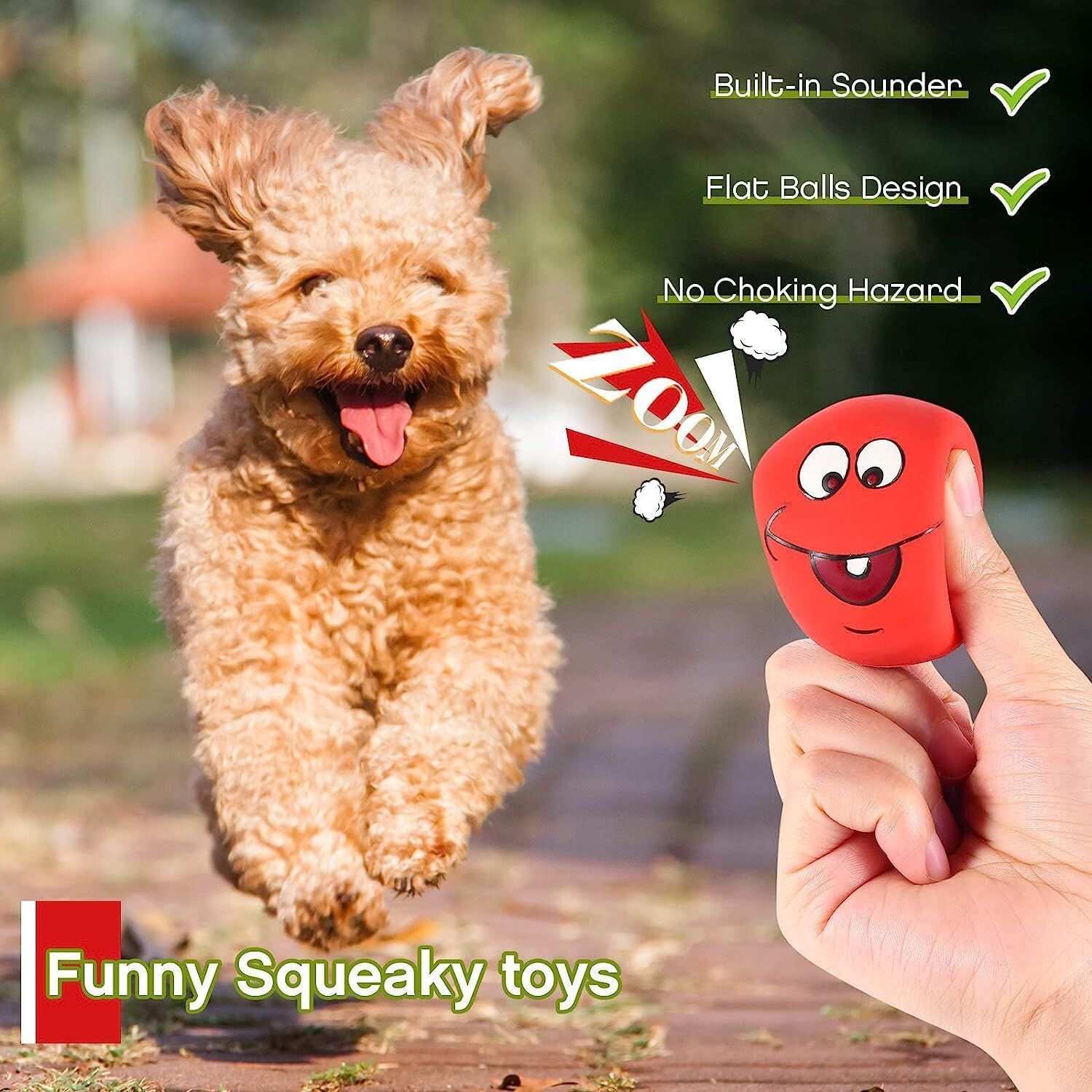Fridially Squeaky Dog Toys Latex Rubber Soft Dog Squeaky Toys Squeaky Chewing Teething Fetching Dog Balls Puppy Toys Gifts for Pets Medium Small Dogs Cat 6Pcs/Set
