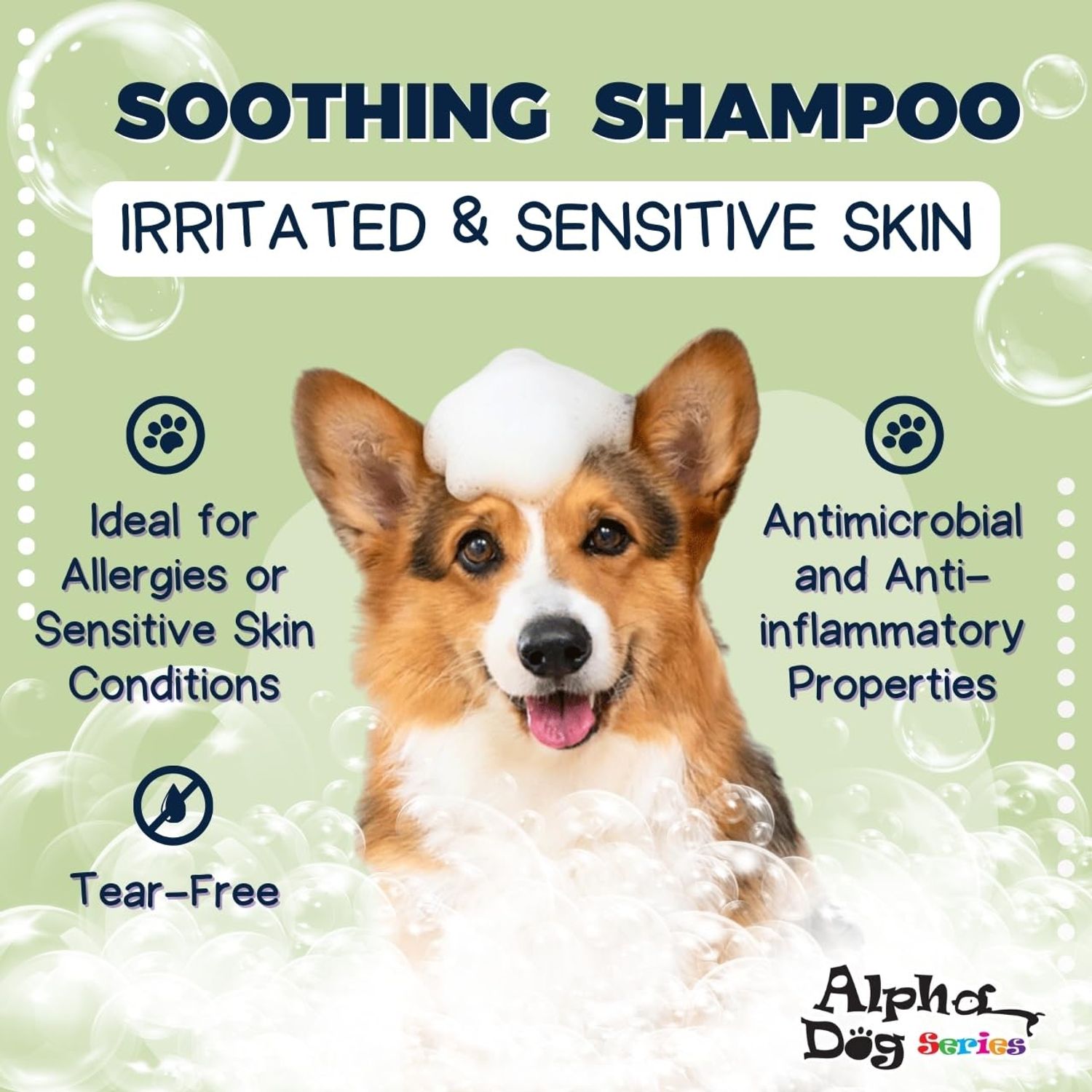 Alpha Dog Series - Grooming Natural Herbal Dog Shampoo, pH Balanced Shampoo for Dogs, Moisturizing Soothing Dog Shampoo for Sensitive Skin - 1 Gallon