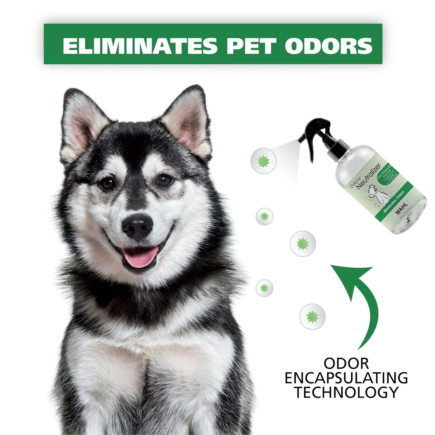 WAHL USA Scent Free Pet Odor Neutralizer Spray for Dogs Skin and Coat Perfect for Between Baths – 8 oz – Model 820012