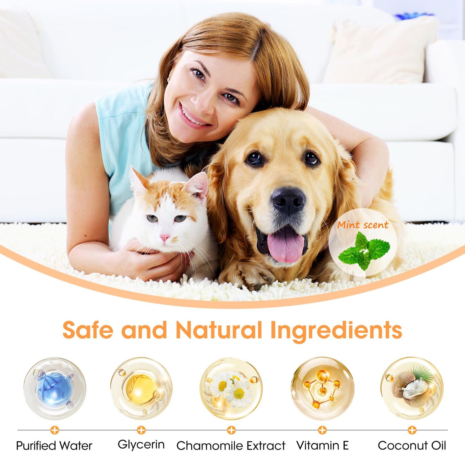 Kopmath Dental Care Finger Wipes for Dogs & Cats, Reduces Plaque & Tartar, Freshens Breath, Pre-Soaked Pet Teeth Wipes, Easy to Use Disposable Oral Cleaning Pads,Mint Flavor,100pcs