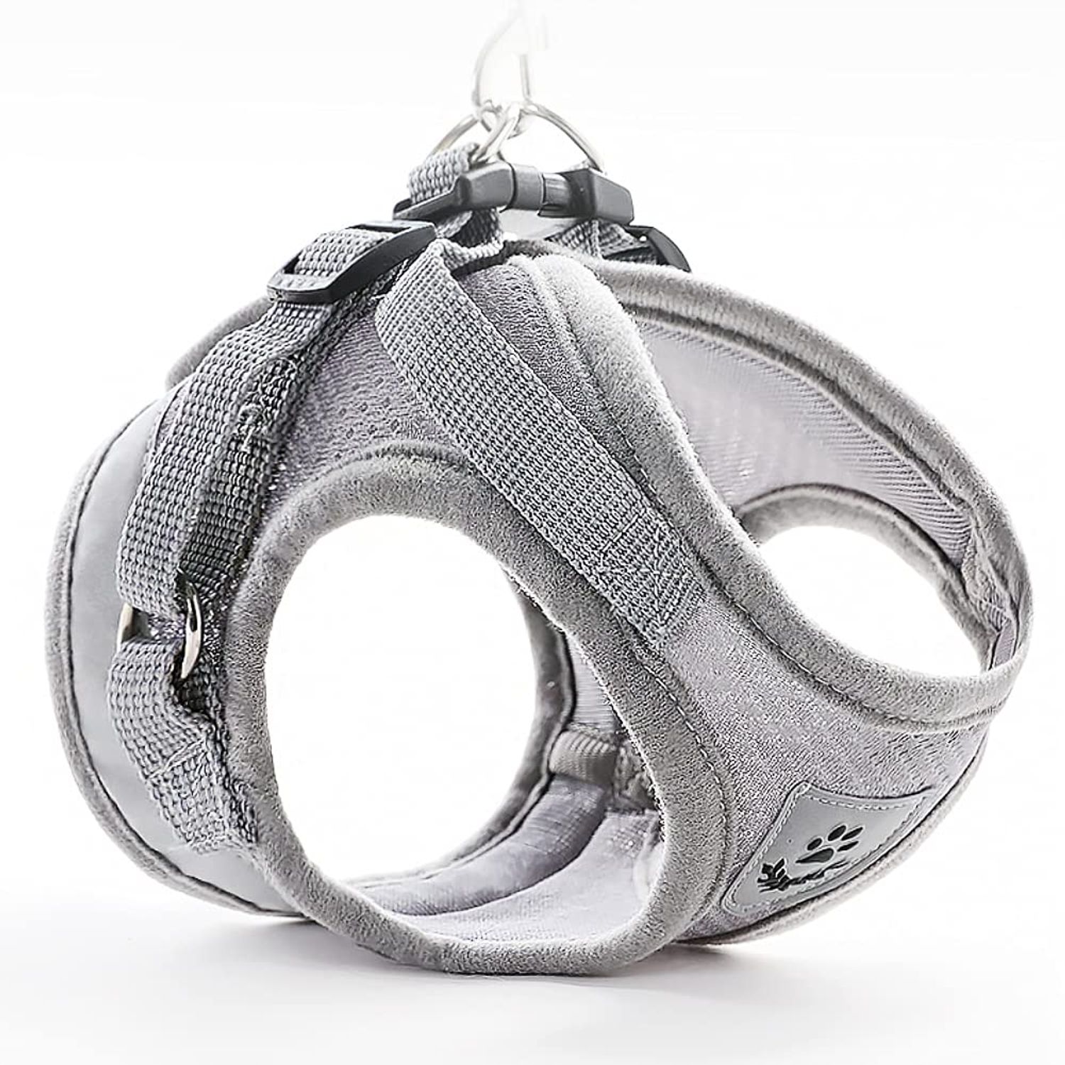 FEimaX Dog Harness and Leash Set for Walking, Soft Mesh Adjustable Easy Control Lightweight Cat Vest Harnesses with Reflective Strips, Escape Proof Small Dogs Cats Vests (Grey, X-Small)