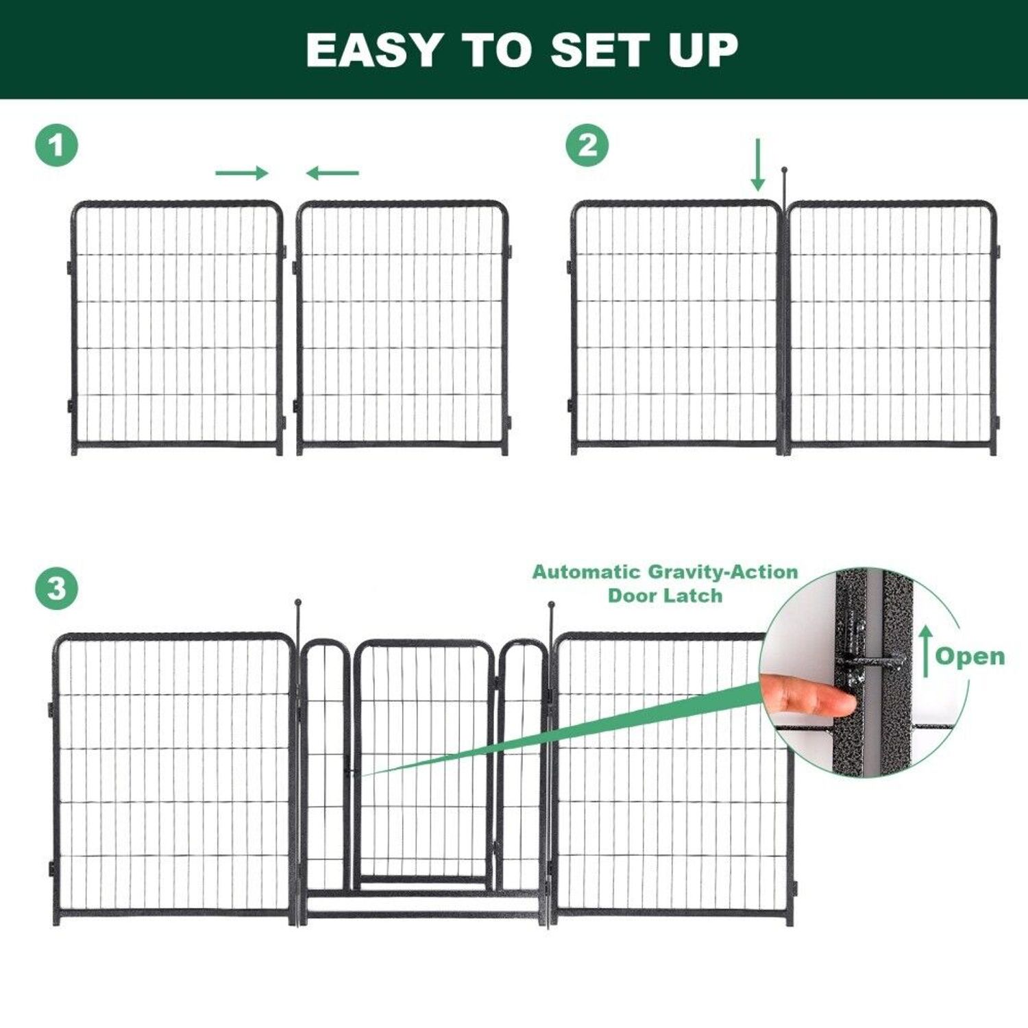 16 Panels Dog Playpen for Outdoor,yard,camping,24"Height Dog Fence with 2 Doors
