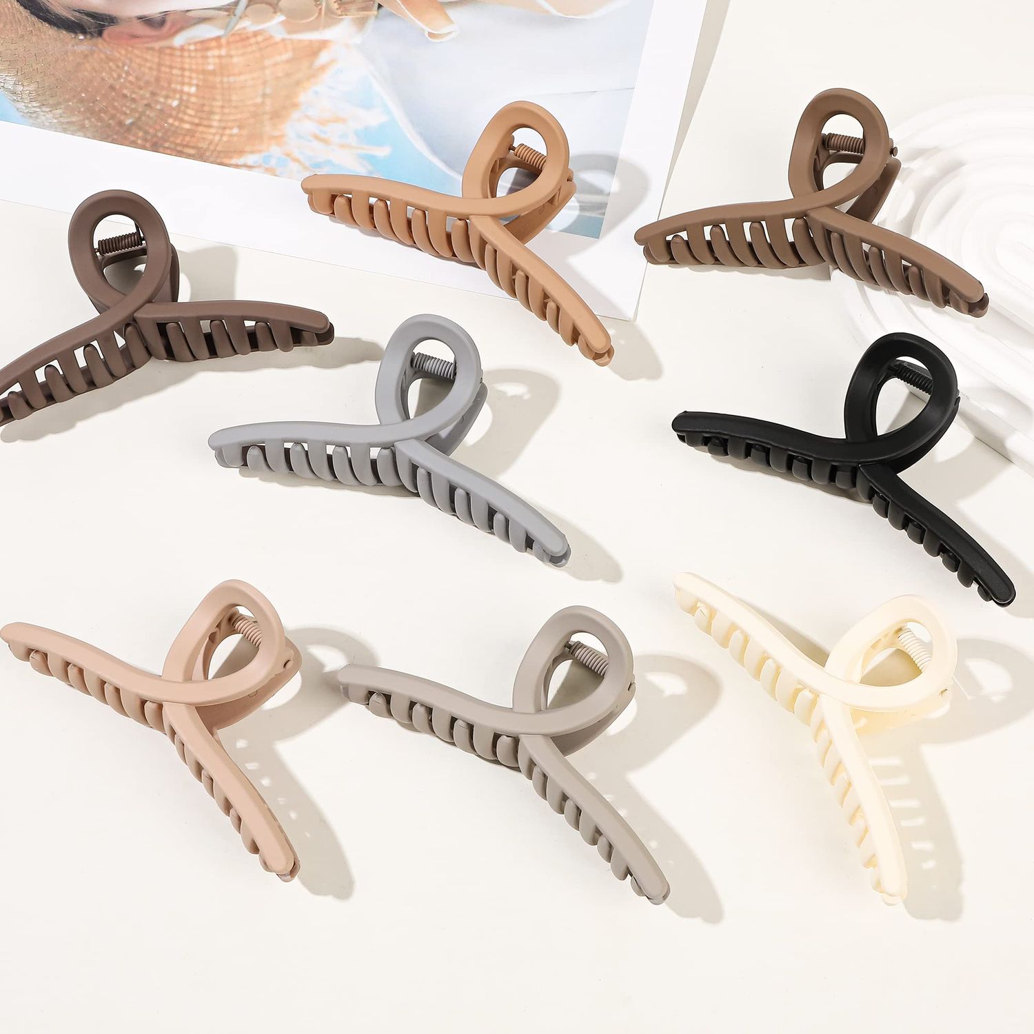 Claw Hair Clips for Women Thick Hair - Big Butterfly Claw Clips for Grils long hair Cute Jaw Clips for Curly Hair Strong Hold Durable Matte Hair Clamps