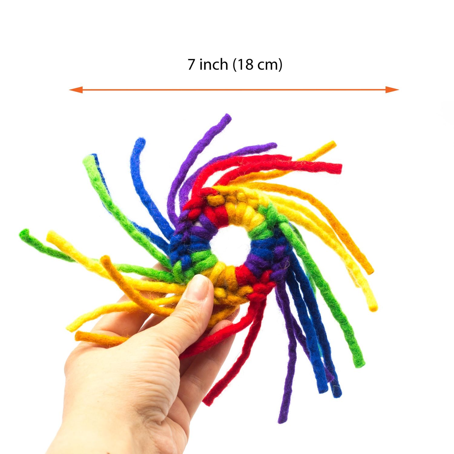 Glaciart One Wool Spider Cat Toy w/Catnip - Soft Fuzzy Enrichment 100% Natural Wool, Interactive Play Cat Toy Set - Safe for Pets, Non-AZO Colored Dyes