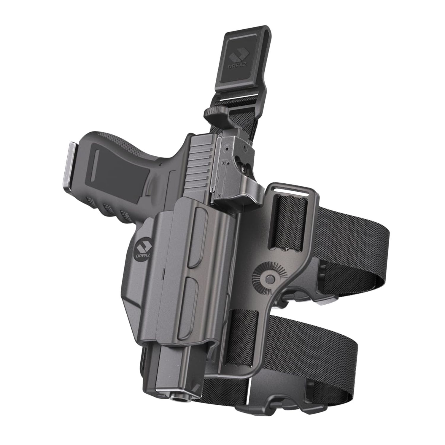 Orpaz T41 Adjustable and Modular Gun Holster Compatible with OWB Gun Holder with Light/Laser/Optics, Drop-Leg Holster - Unisex - Will Secure Your Handgun with a Tactical Appearance