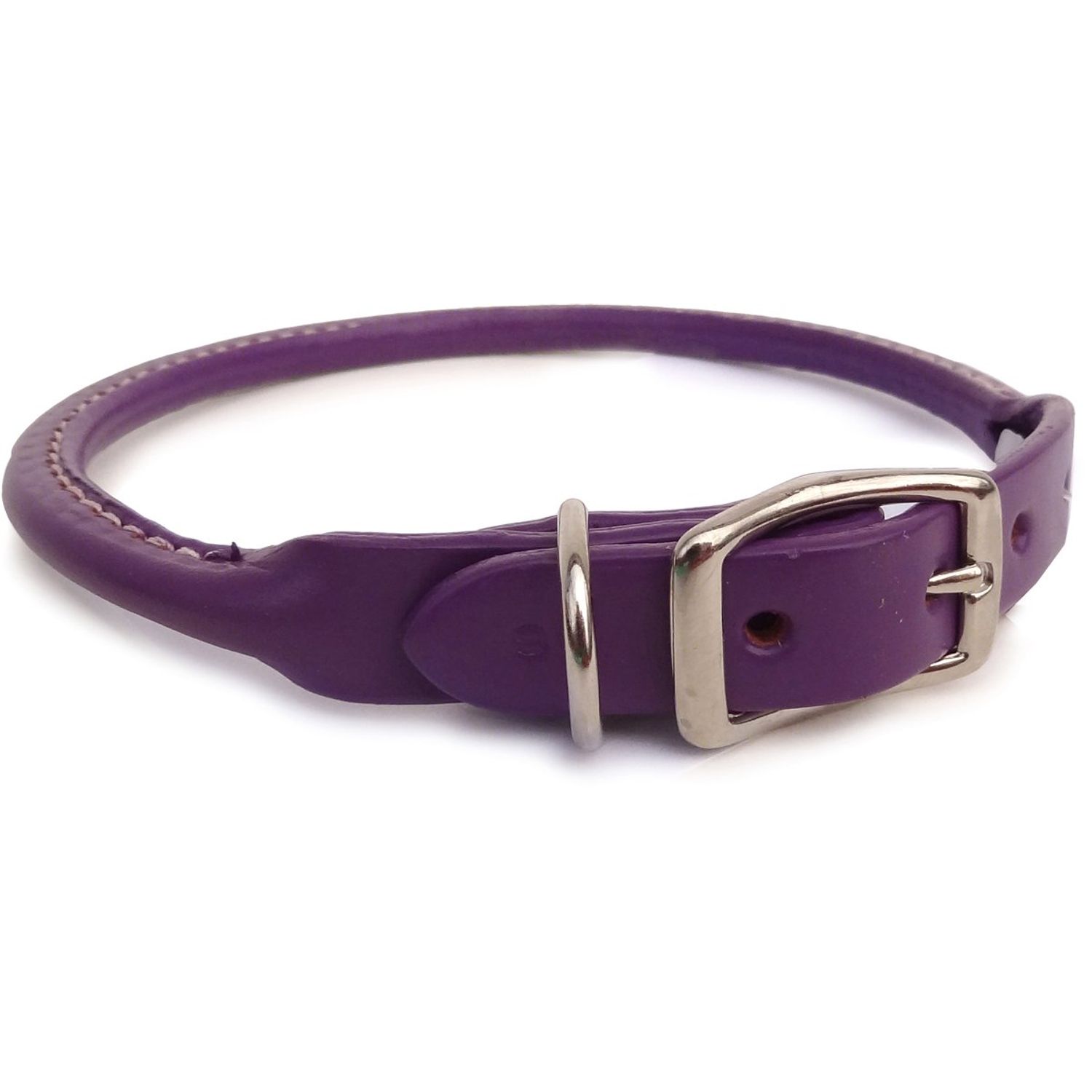 Auburn Leathercrafters Rolled Dog Collar - 20 Purple