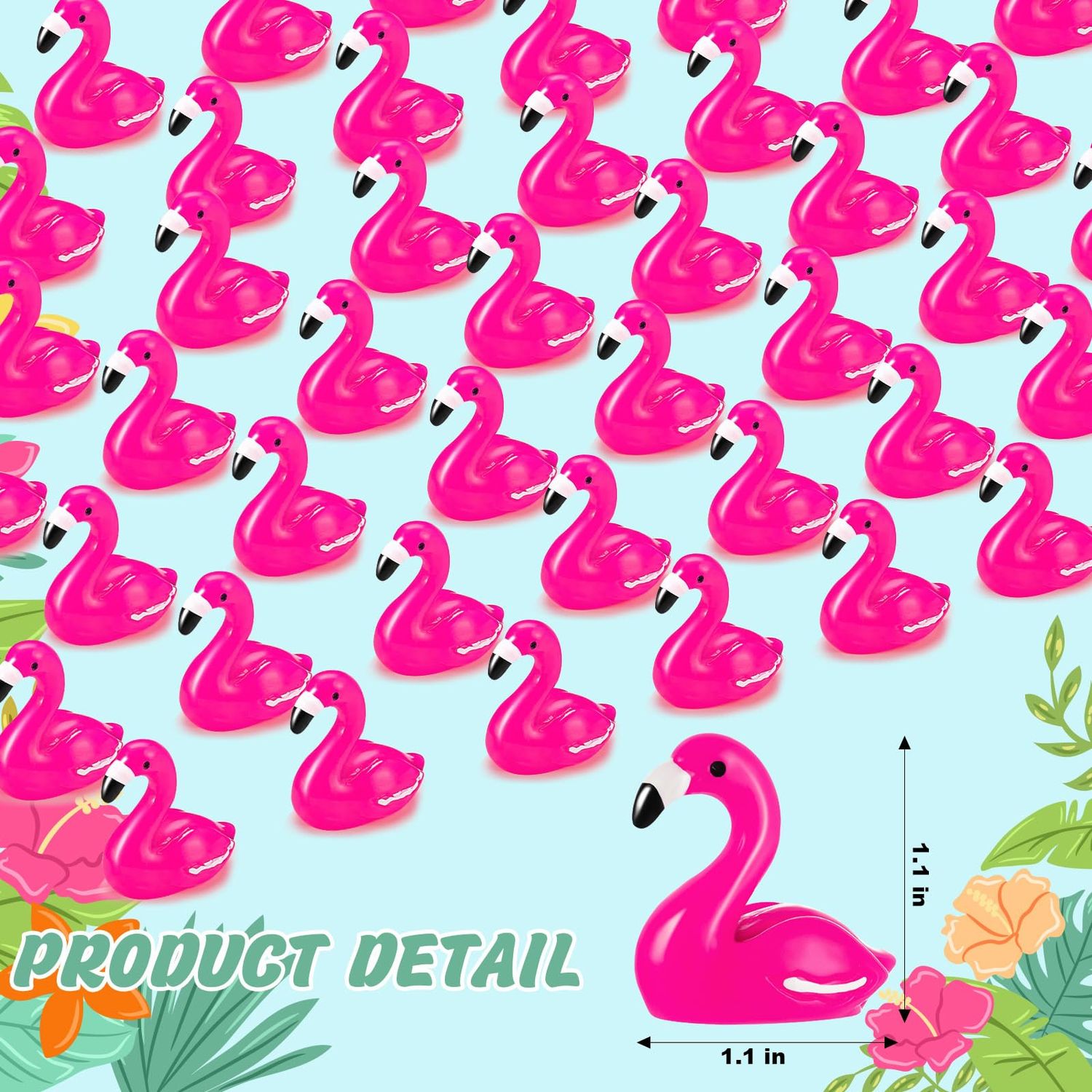 LHSYFBZ 100Pcs Mini Resin Flamingo, Tiny Rose Red Flamingo Ducks, Cute Flamingo Figurines for Cake Topper Garden Dollhouse Landscape Aquarium Ornaments DIY Crafts