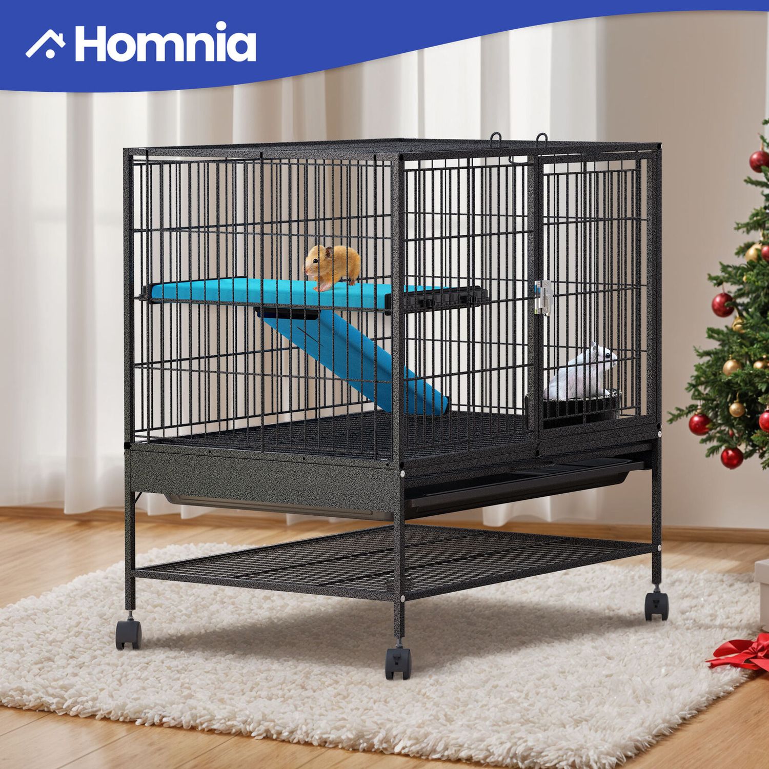 Ferret Cage 32 x 22 x 33 Inch Small Bunny Hutch / Critter Cage for Hamster